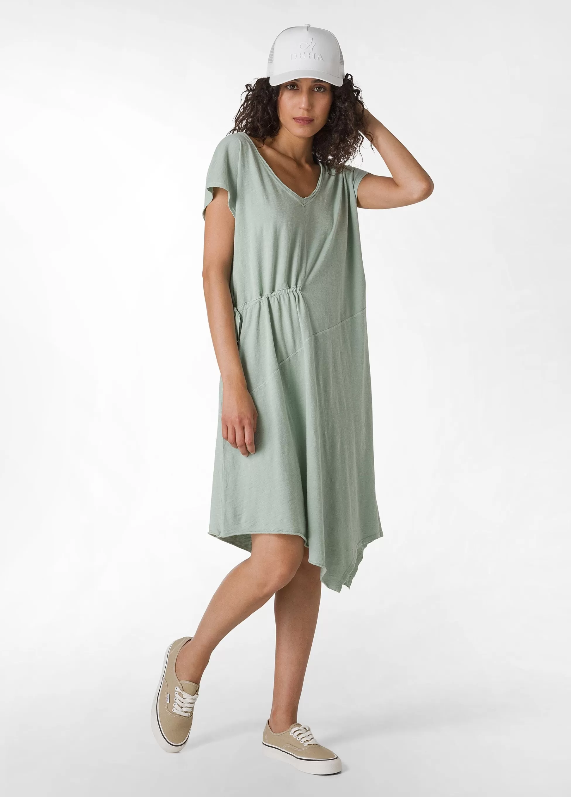 Donna DEHA Vestiti, Gonne E Tute*Abito In Jersey Fiammato Effetto Vintage Verde