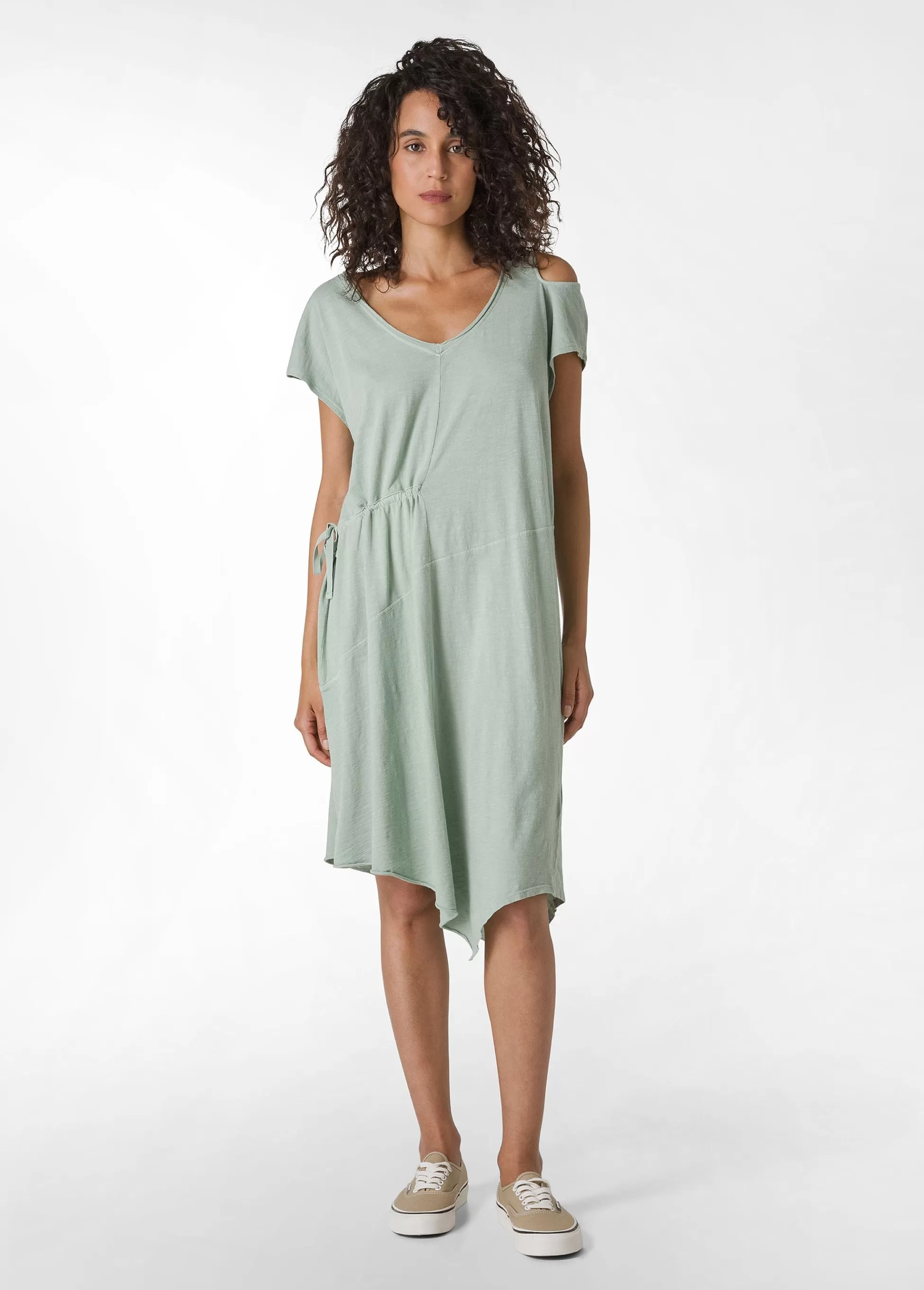 Donna DEHA Vestiti, Gonne E Tute*Abito In Jersey Fiammato Effetto Vintage Verde
