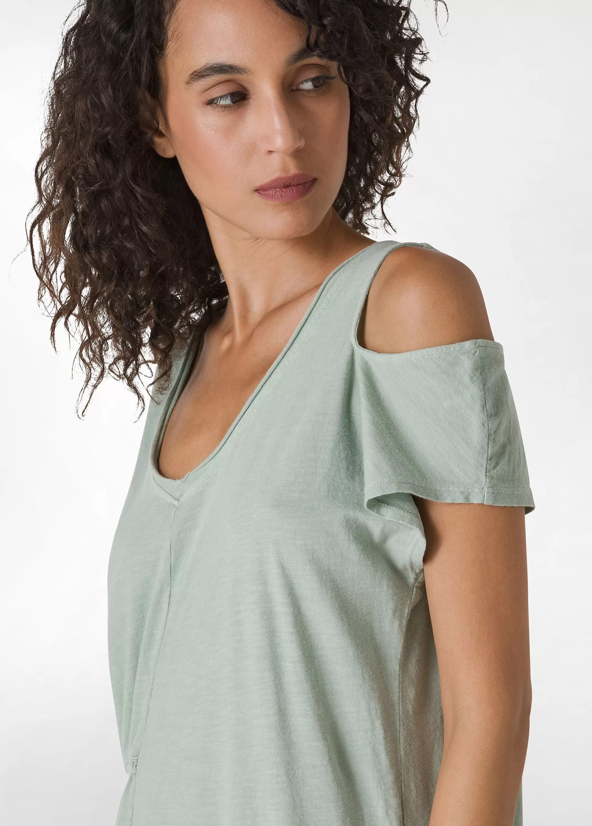 Donna DEHA Vestiti, Gonne E Tute*Abito In Jersey Fiammato Effetto Vintage Verde