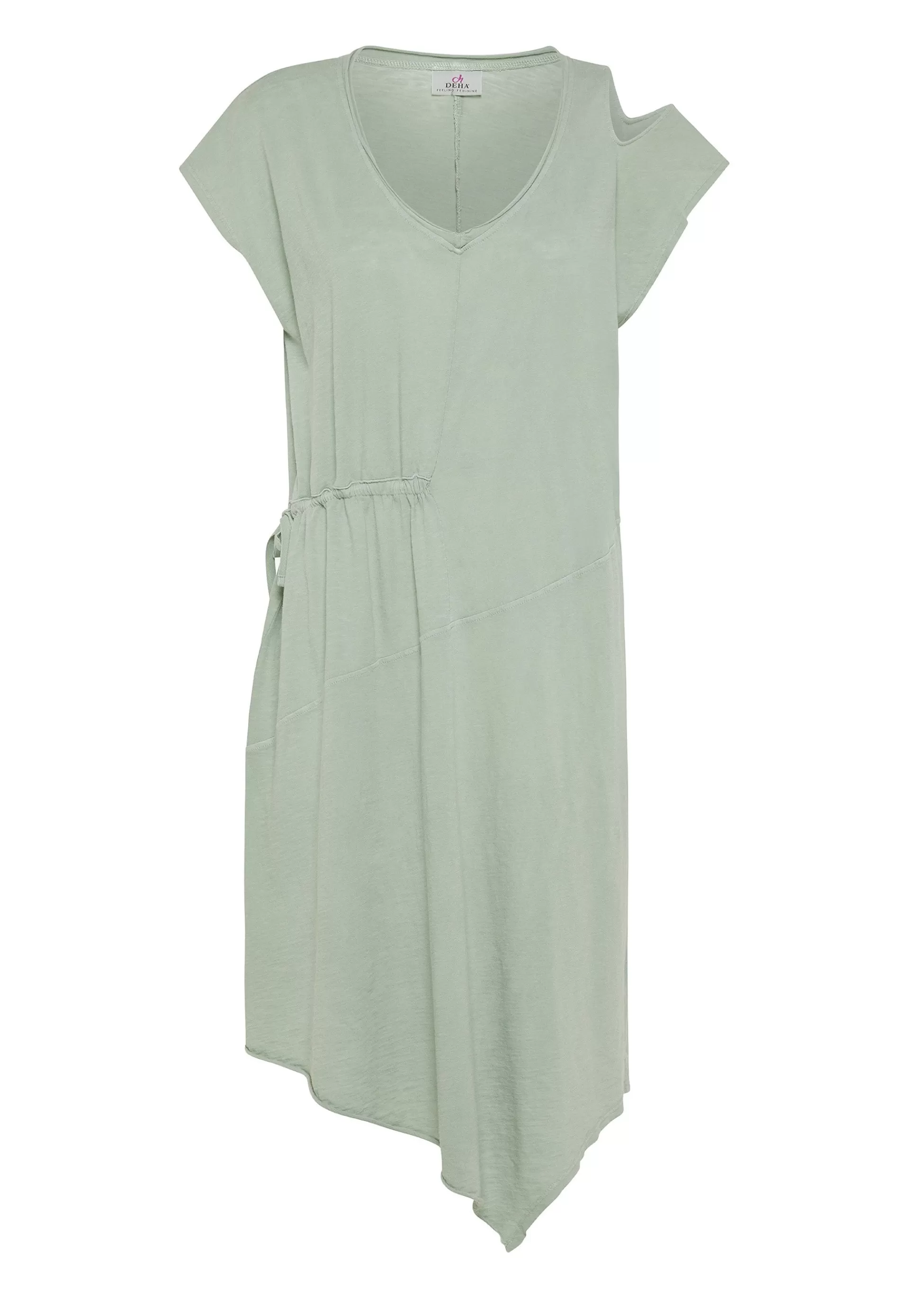 Donna DEHA Vestiti, Gonne E Tute*Abito In Jersey Fiammato Effetto Vintage Verde