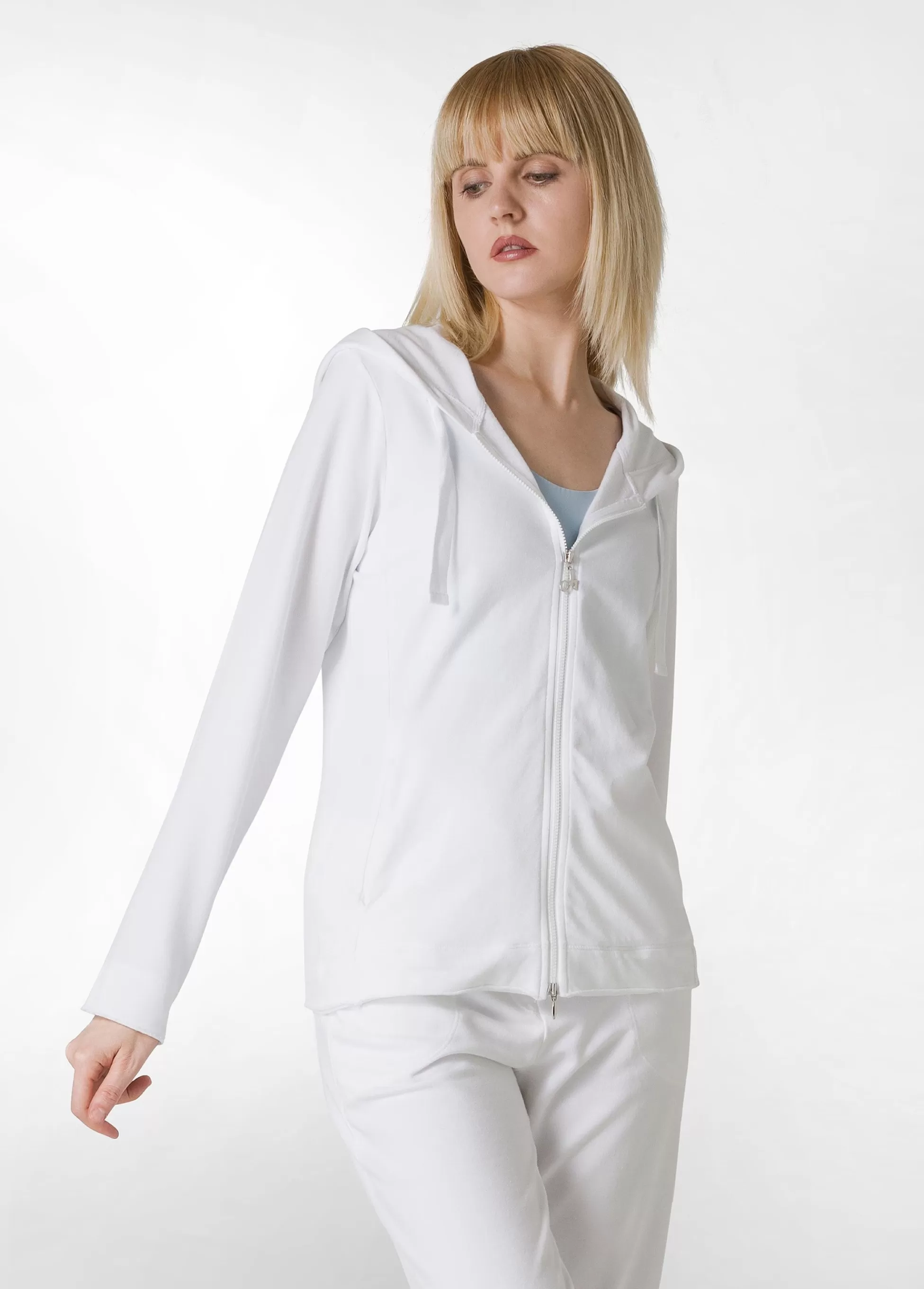 Donna DEHA Felpe & Maglieria*Felpa Core Leggera Con Zip E Cappuccio Bianco