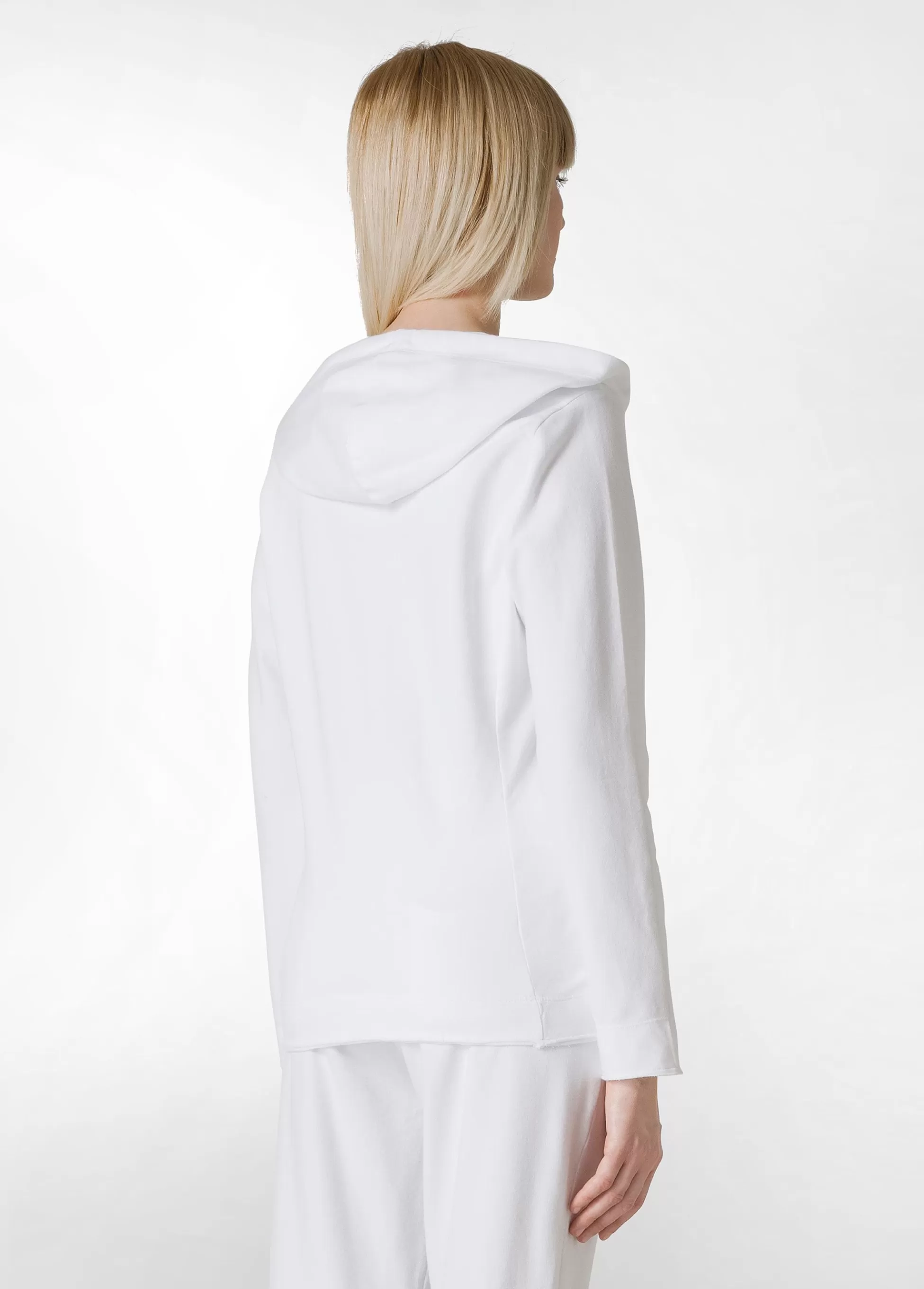 Donna DEHA Felpe & Maglieria*Felpa Core Leggera Con Zip E Cappuccio Bianco