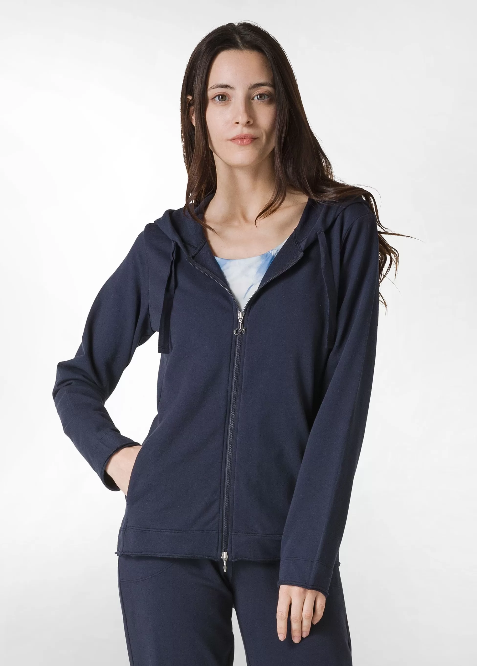Donna DEHA Felpe & Maglieria*Felpa Core Leggera Con Zip E Cappuccio Blu