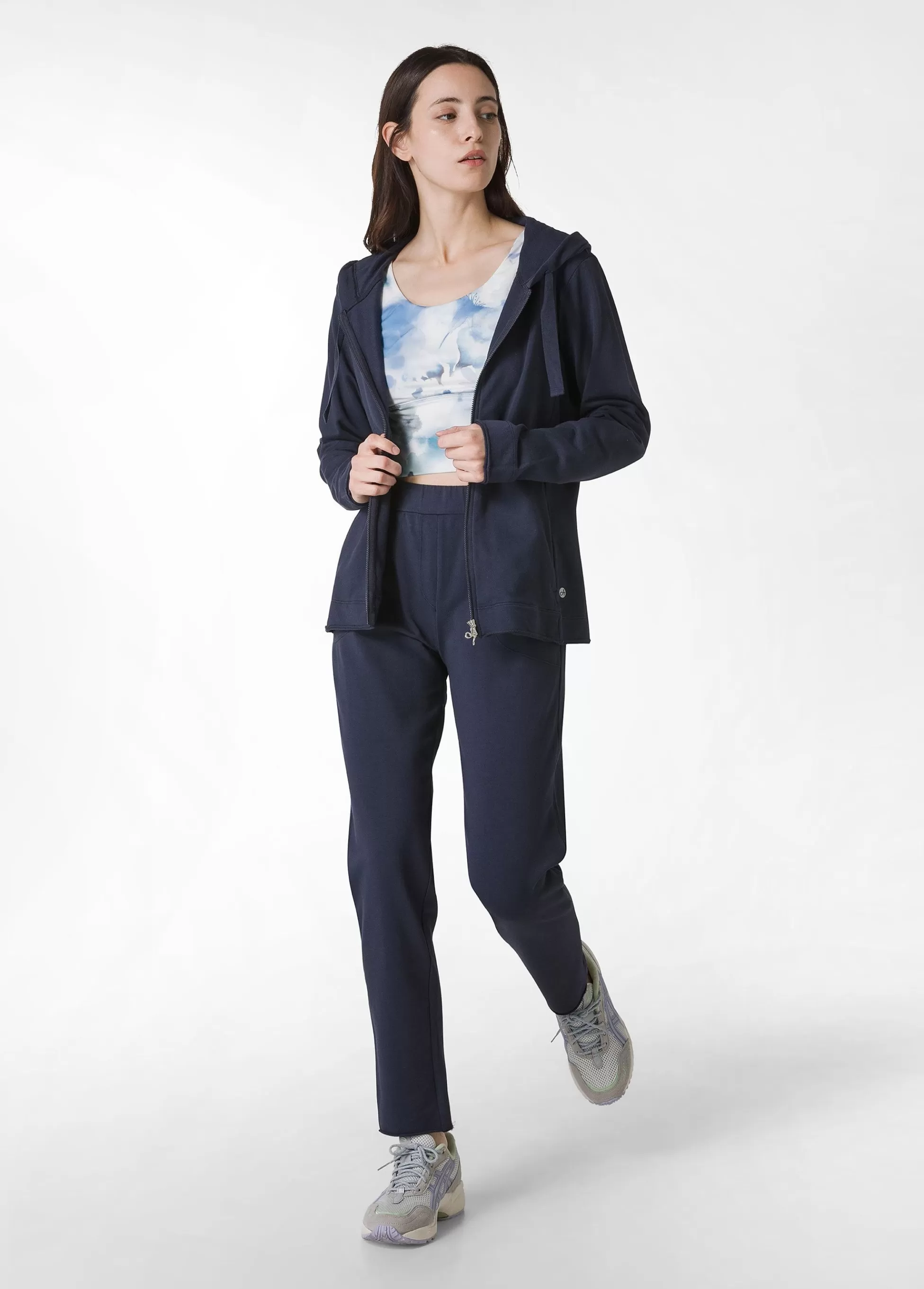 Donna DEHA Felpe & Maglieria*Felpa Core Leggera Con Zip E Cappuccio Blu