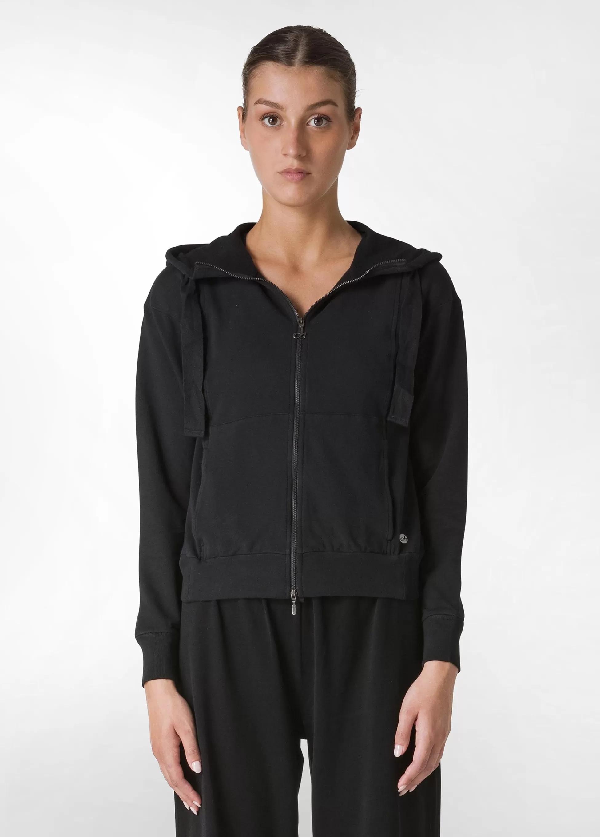Donna DEHA Felpe & Maglieria*Felpa Core Leggera Con Zip E Cappuccio Nero