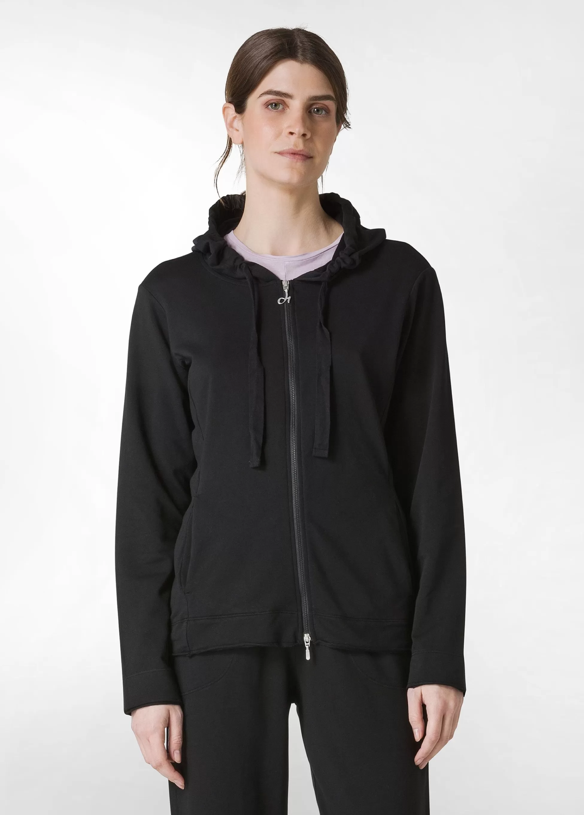 Donna DEHA Felpe & Maglieria*Felpa Core Leggera Con Zip E Cappuccio Nero