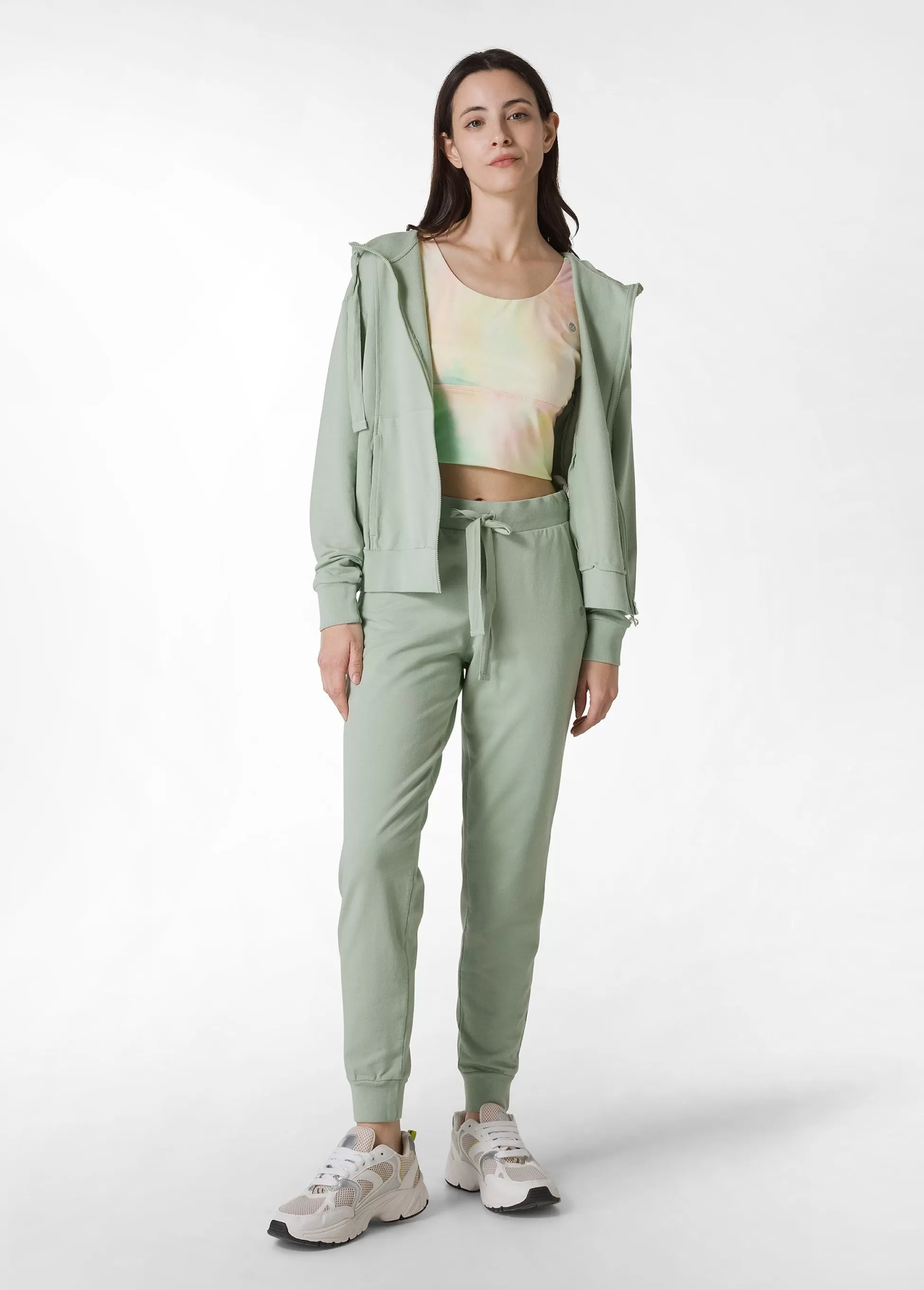 Donna DEHA Felpe & Maglieria*Felpa Core Leggera Con Zip E Cappuccio Verde
