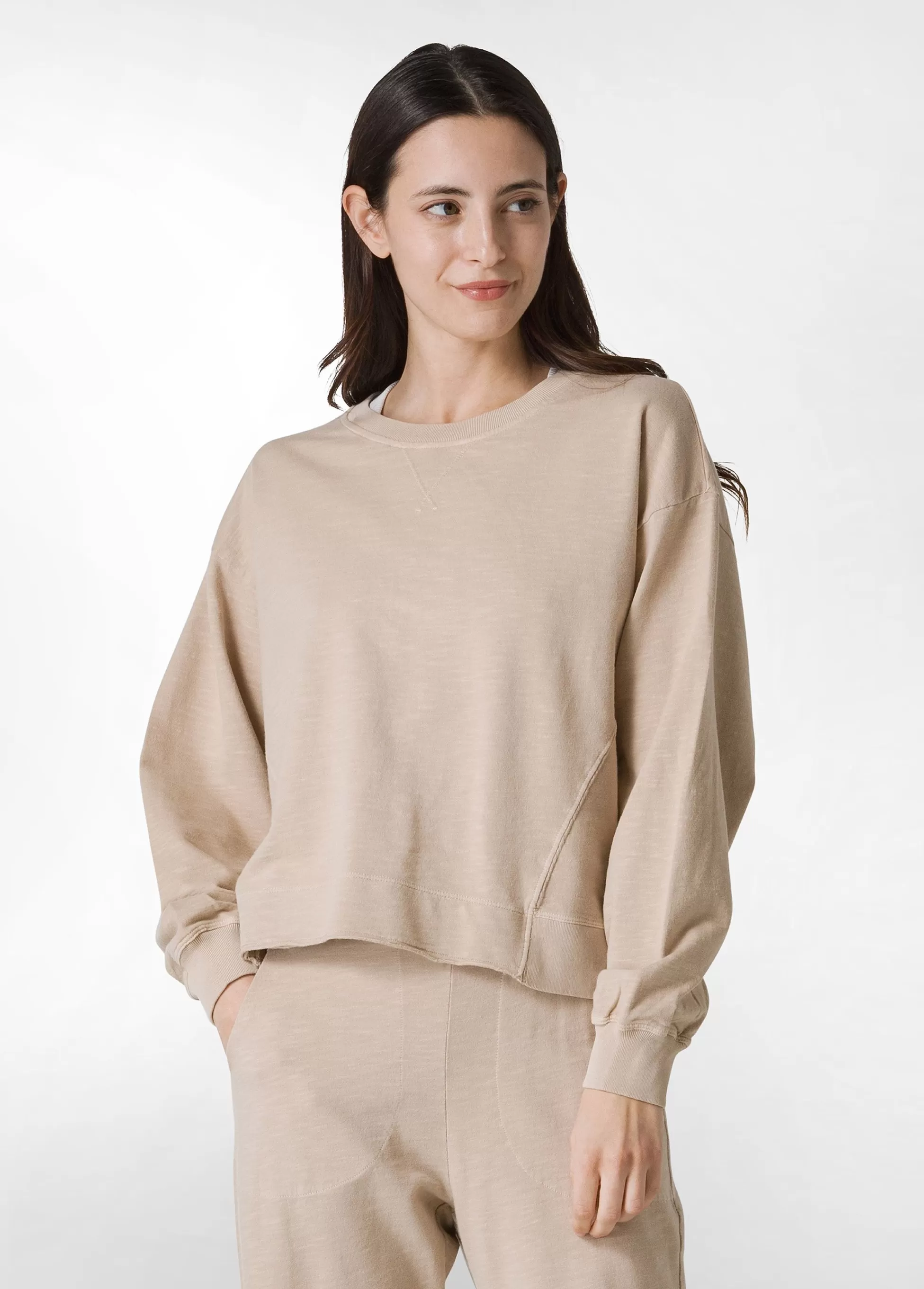 Donna DEHA Felpe & Maglieria*Felpa Fiammata Vintage Beige