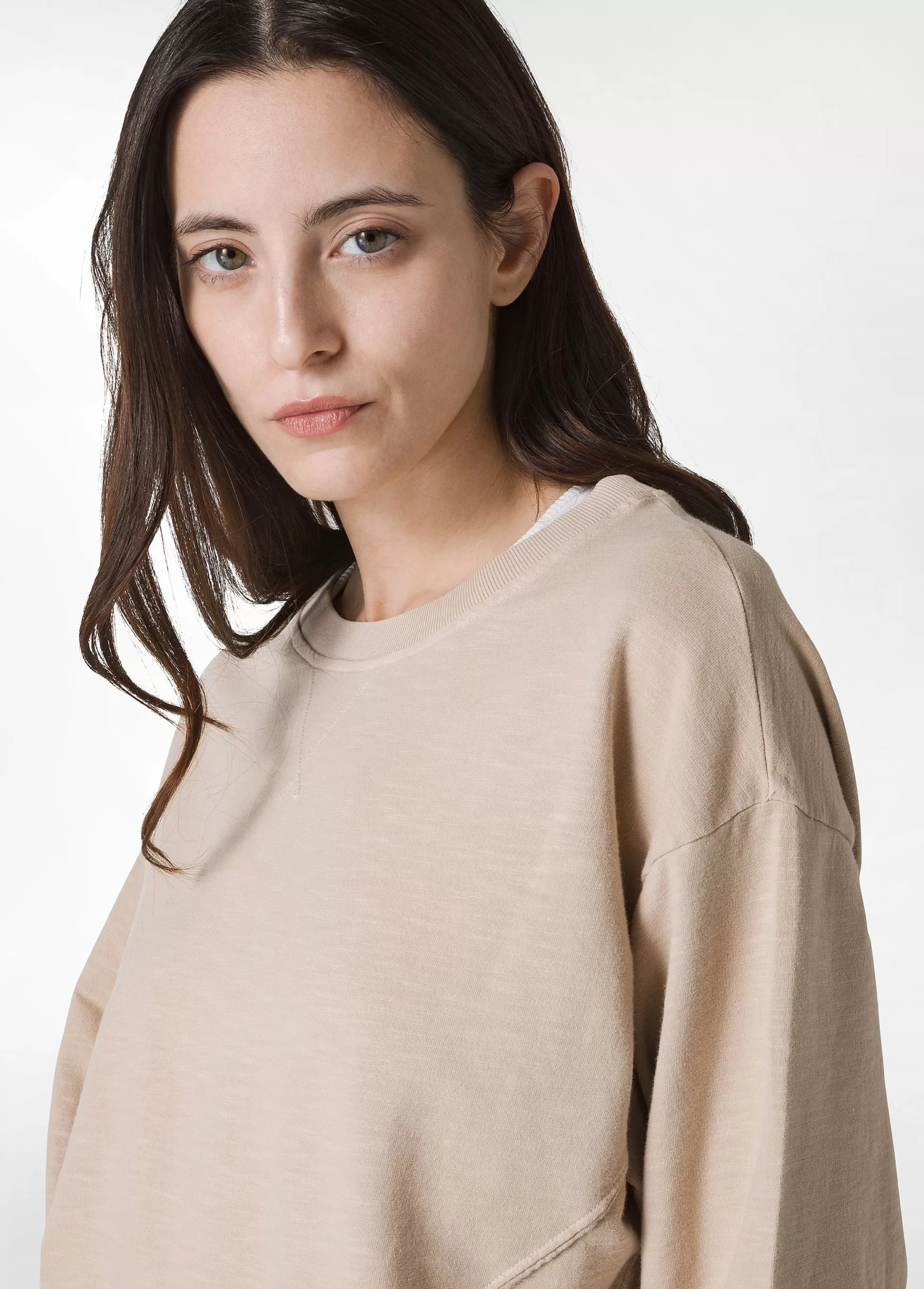 Donna DEHA Felpe & Maglieria*Felpa Fiammata Vintage Beige