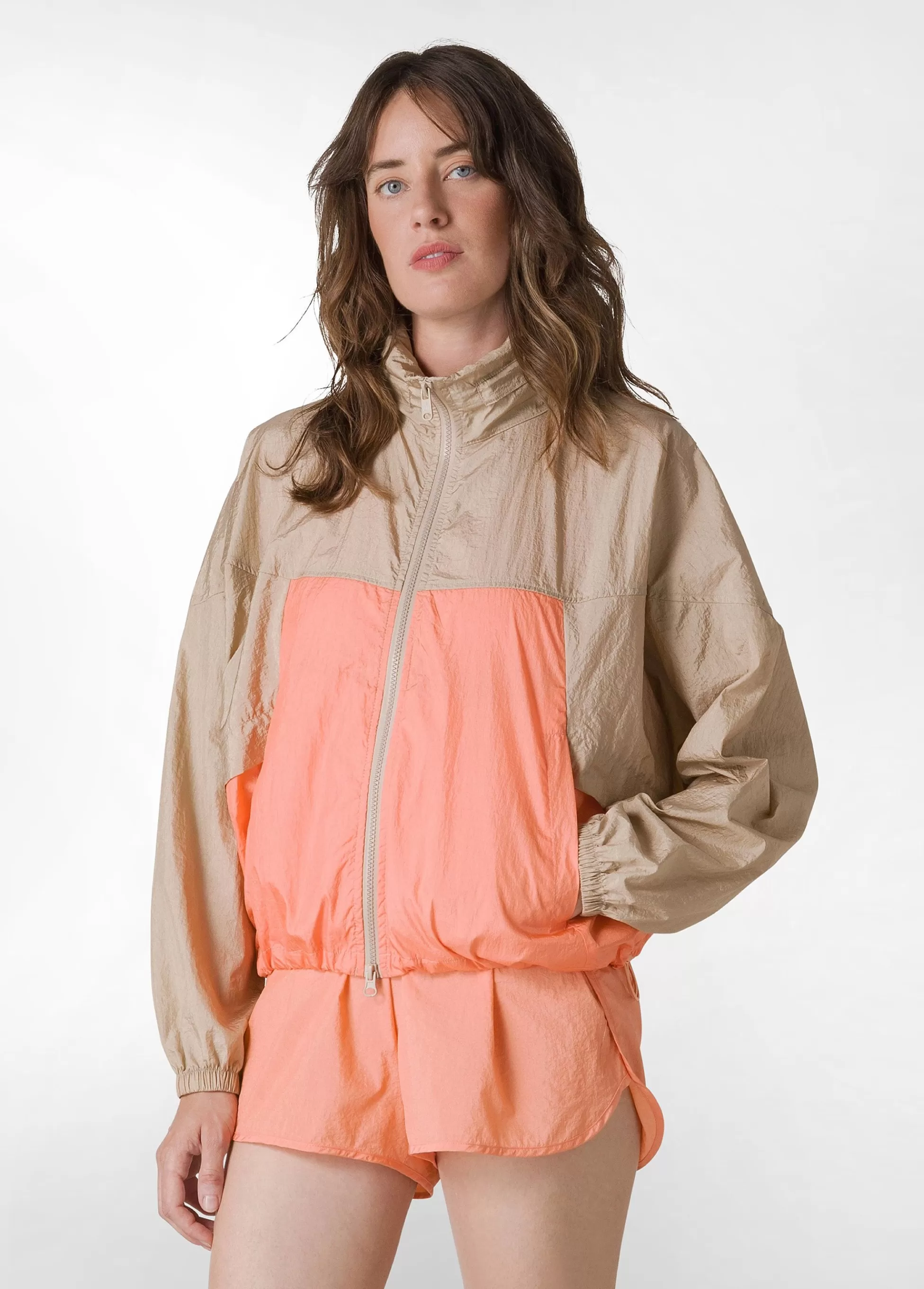 Donna DEHA Giacche E Giubbotti*Giubbino Bicolore In Nylon Arancio