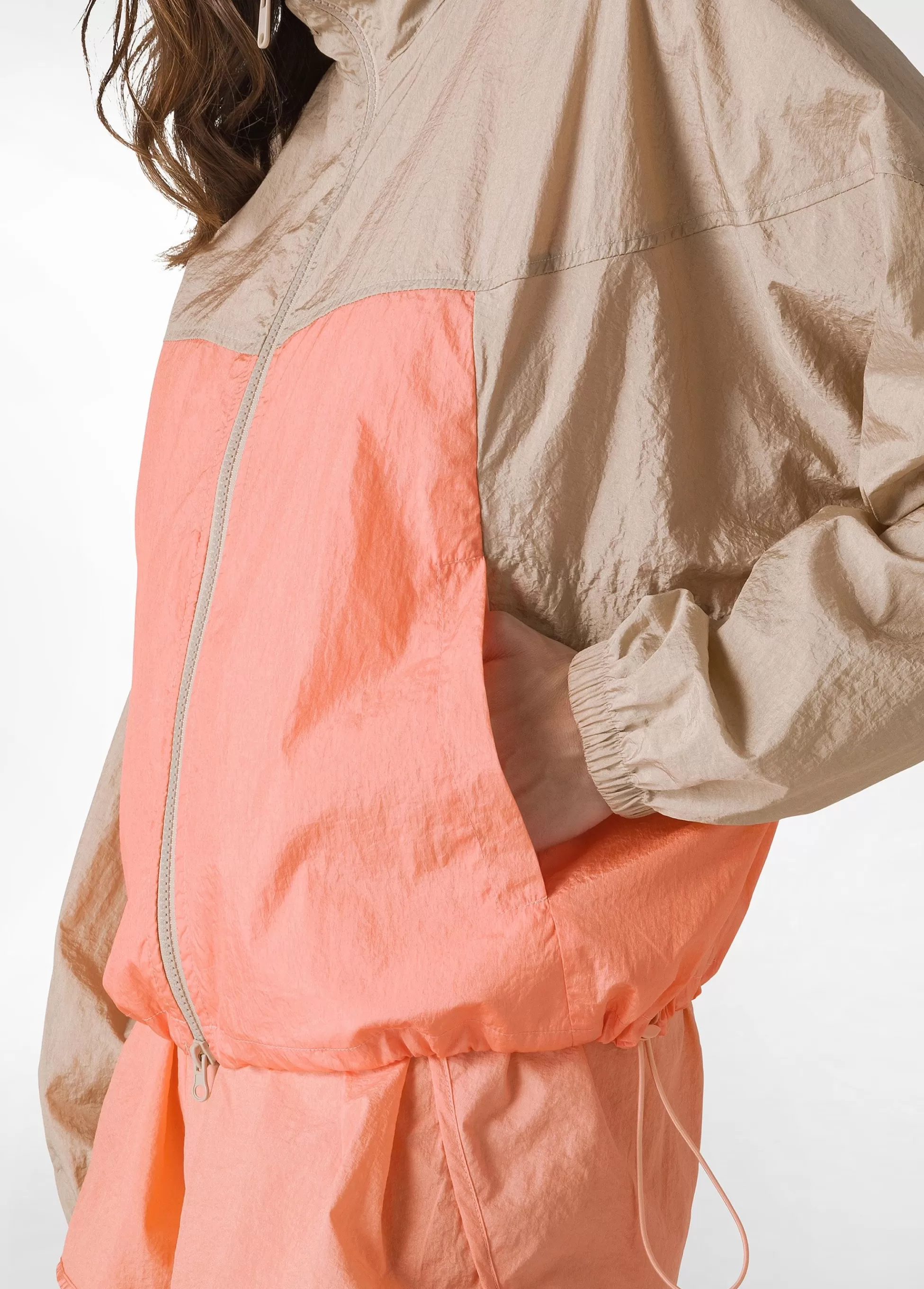 Donna DEHA Giacche E Giubbotti*Giubbino Bicolore In Nylon Arancio
