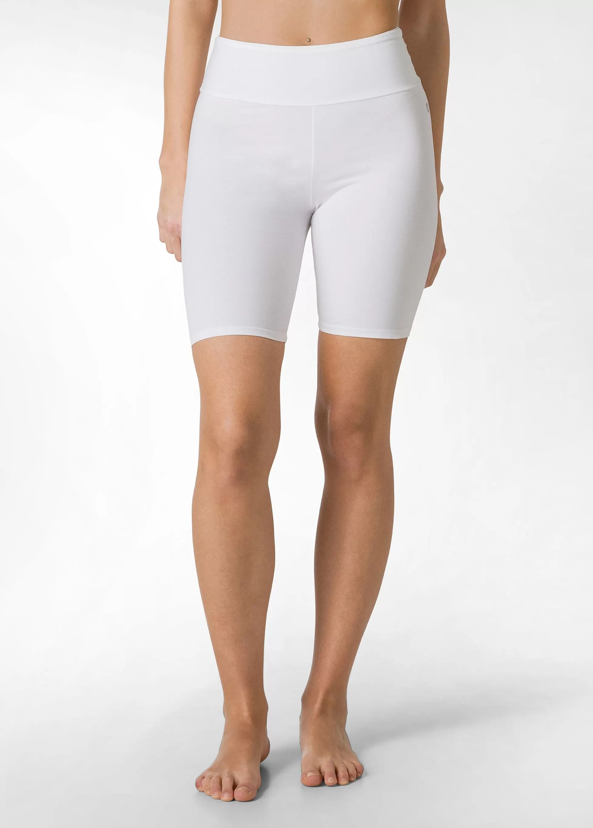 Donna DEHA Pantaloncini Sportivi*Pantaloncino Ciclista Jersey Stretch Bianco