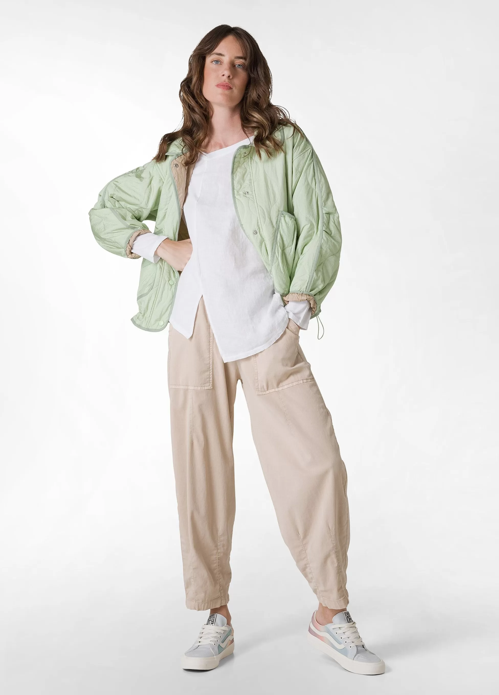 Donna DEHA Pantaloni*Pantalone Balloon In Gabardine Vintage Beige