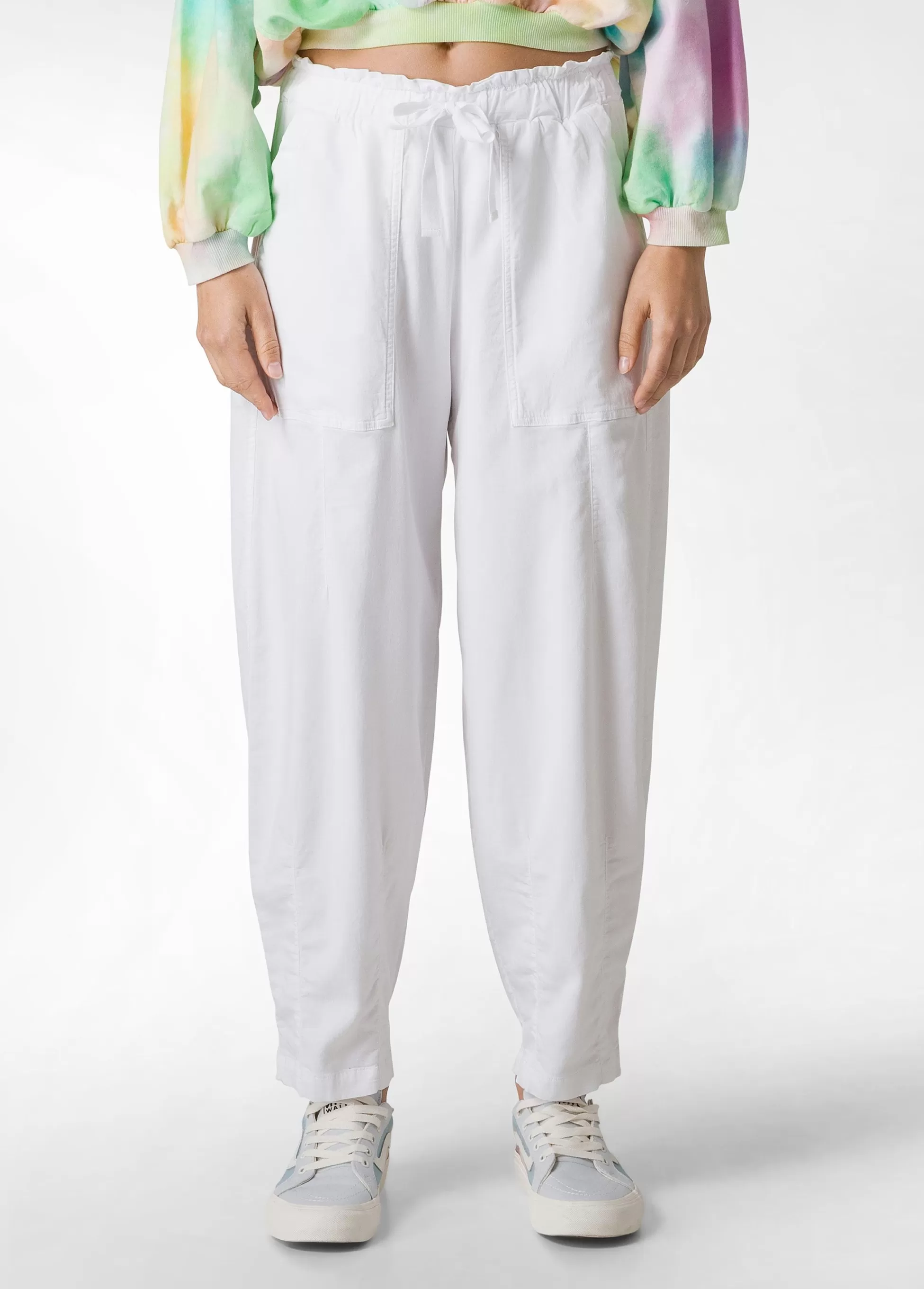 Donna DEHA Pantaloni*Pantalone Balloon In Gabardine Vintage Bianco