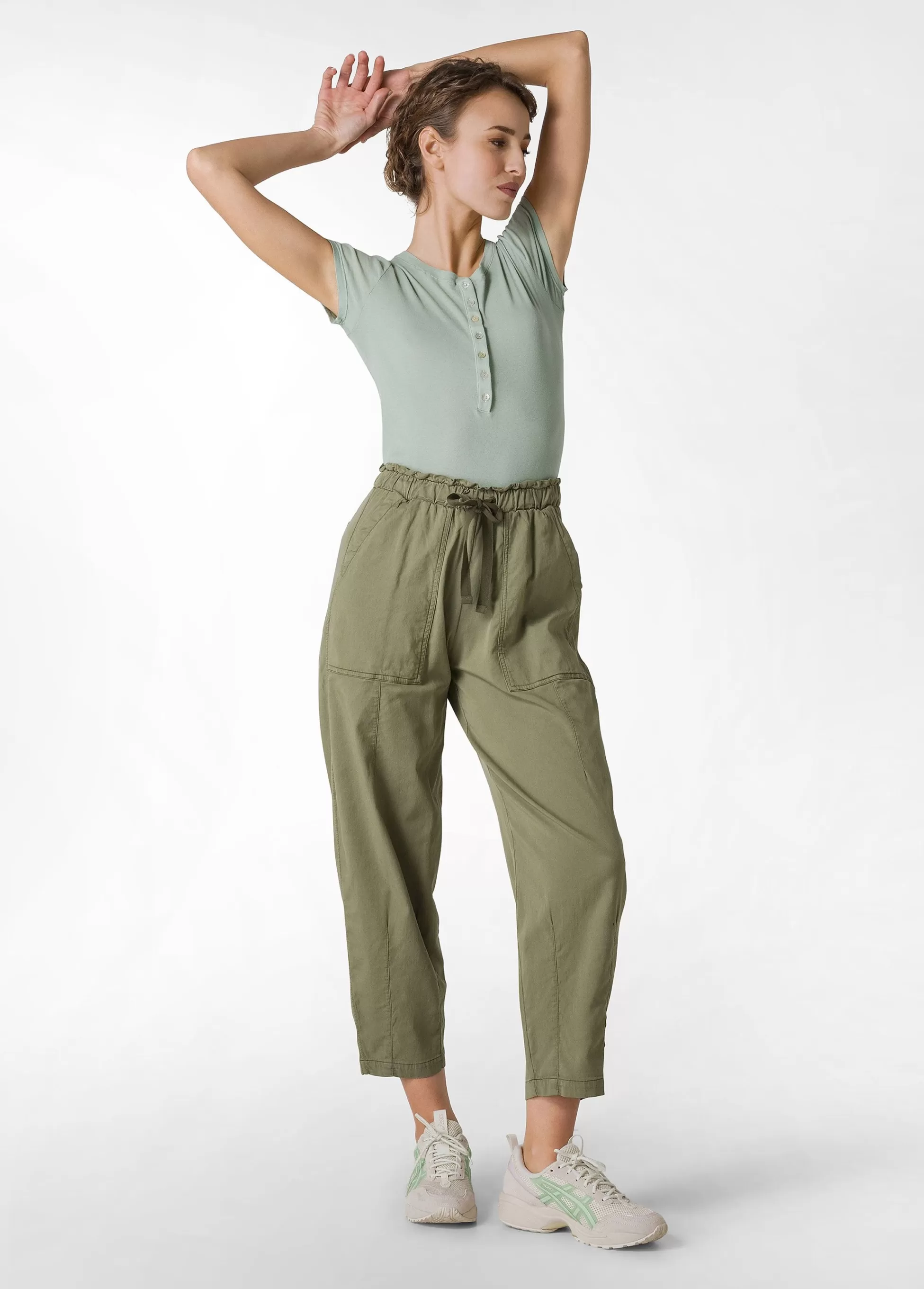Donna DEHA Pantaloni*Pantalone Balloon In Gabardine Vintage Verde