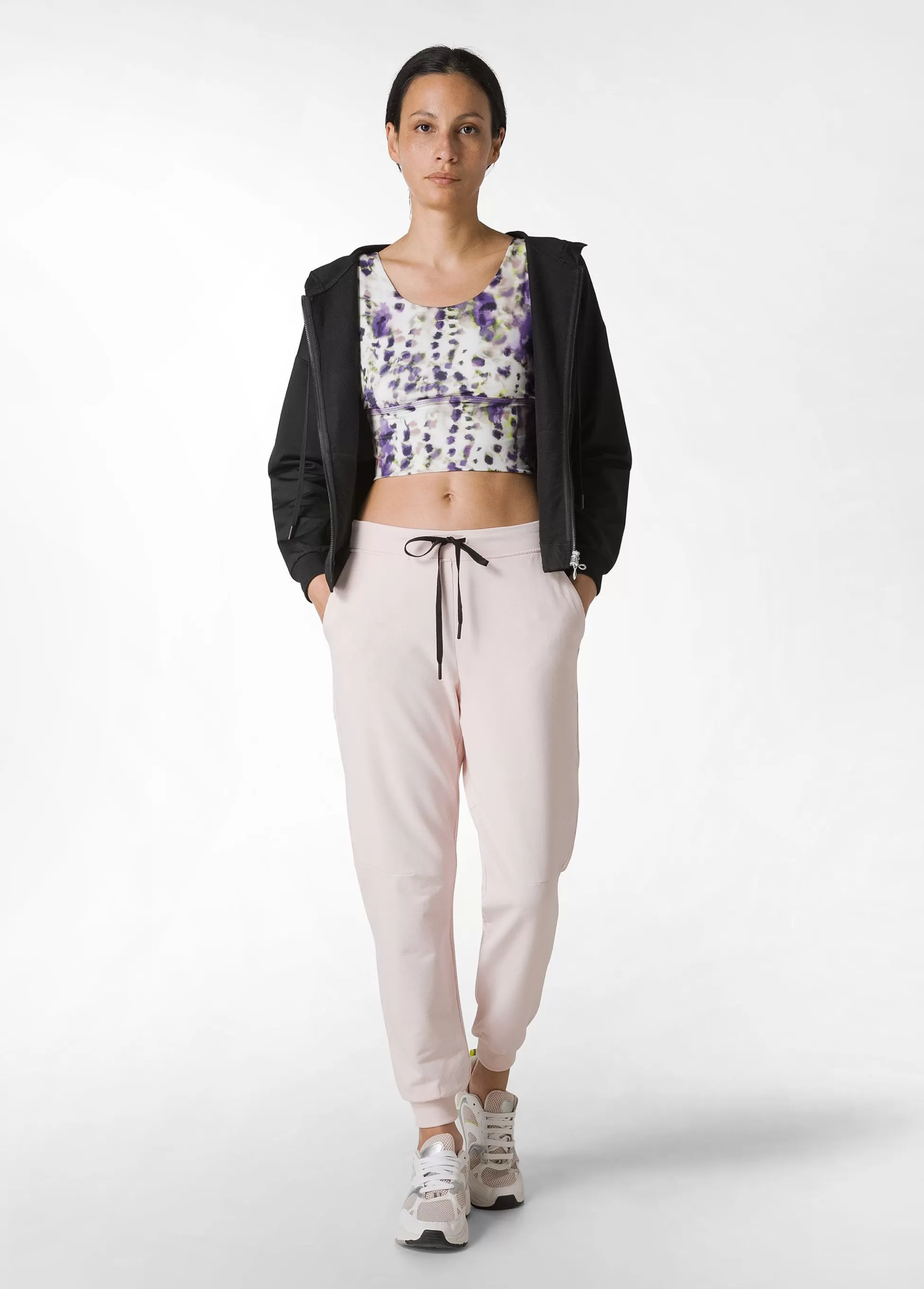 Donna DEHA Pantaloni*Pantalone In Felpa Dettagli Neri Rosa
