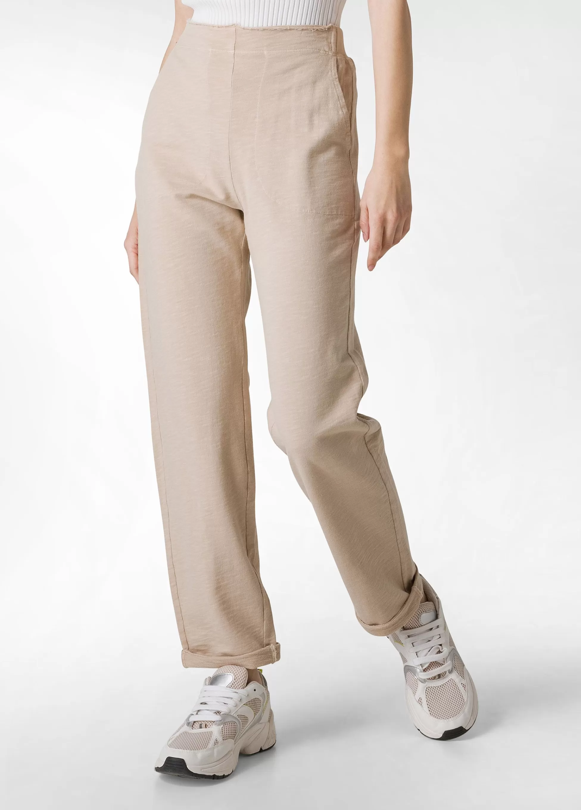 Donna DEHA Pantaloni*Pantalone In Felpa Fiammata Vintage Beige