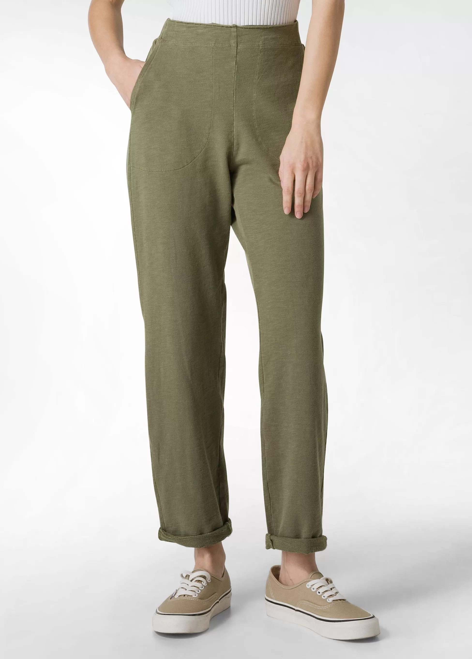 Donna DEHA Pantaloni*Pantalone In Felpa Fiammata Vintage Verde