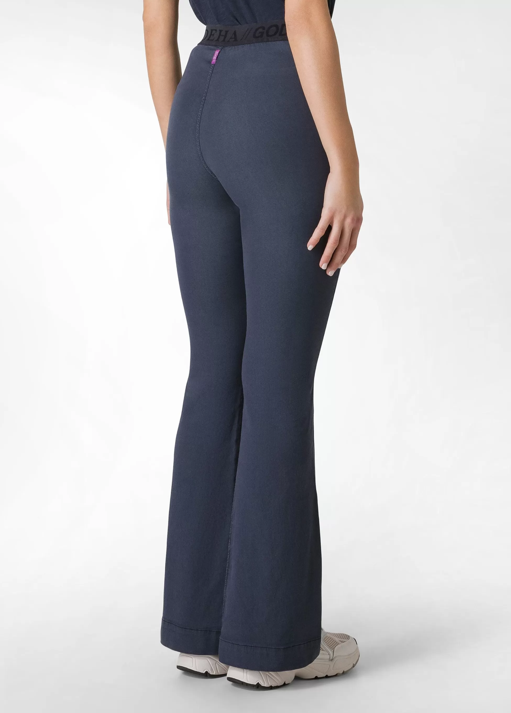 Donna DEHA Pantaloni*Pantalone Svasato In Gabardine Vintage Blu