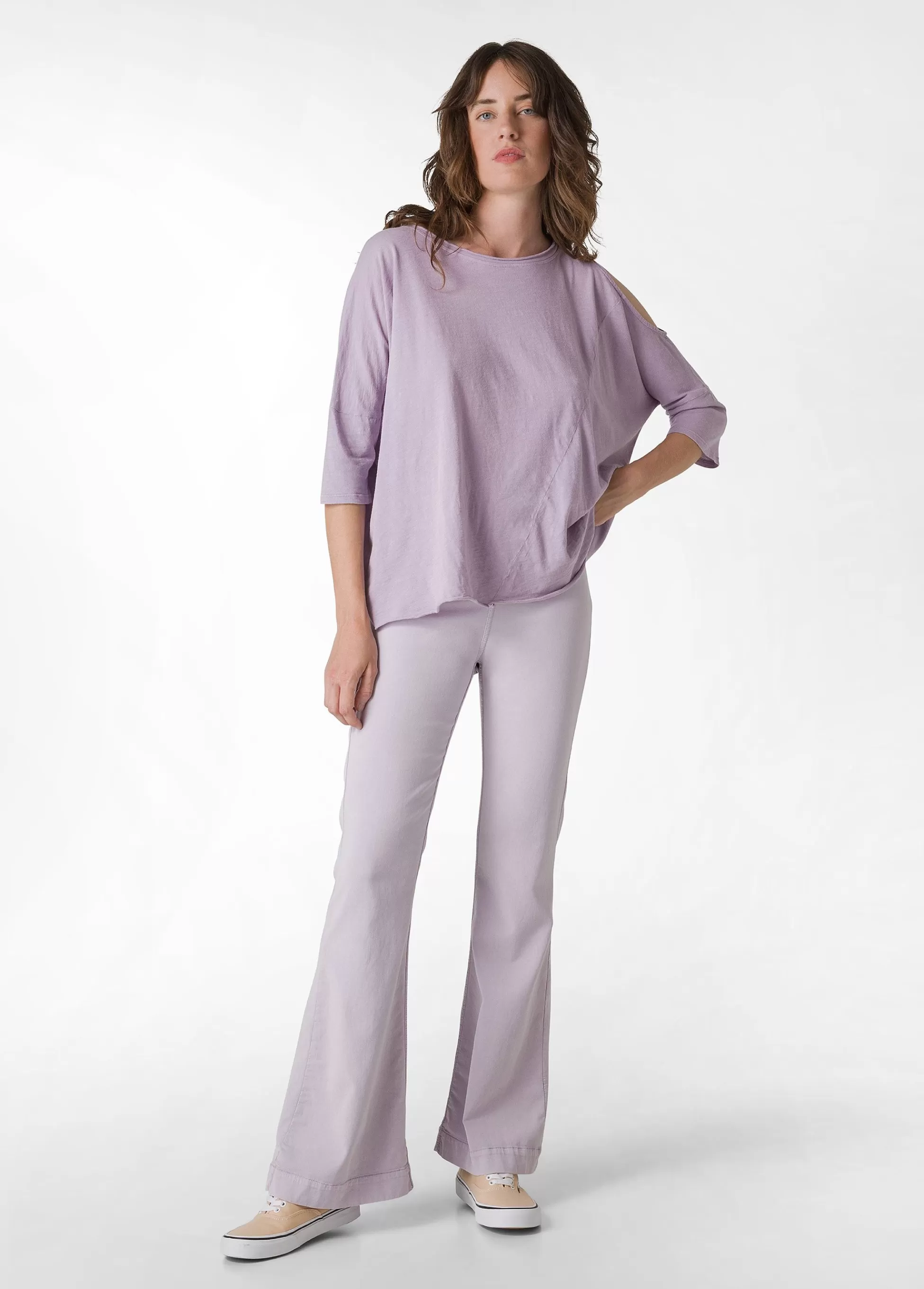 Donna DEHA Pantaloni*Pantalone Svasato In Gabardine Vintage Viola
