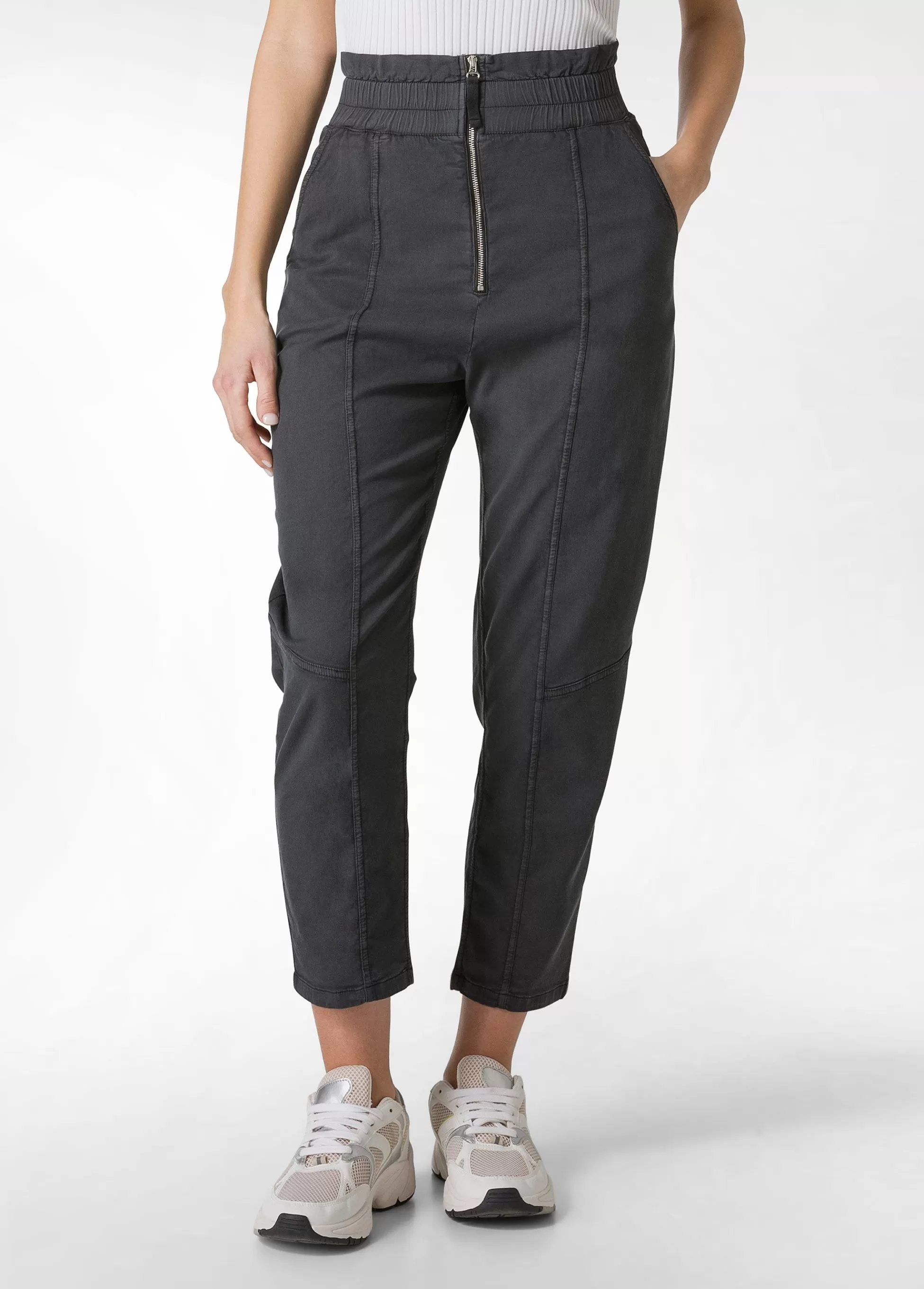 Donna DEHA Pantaloni*Pantalone Vita Alta In Gabardine Vintage Nero