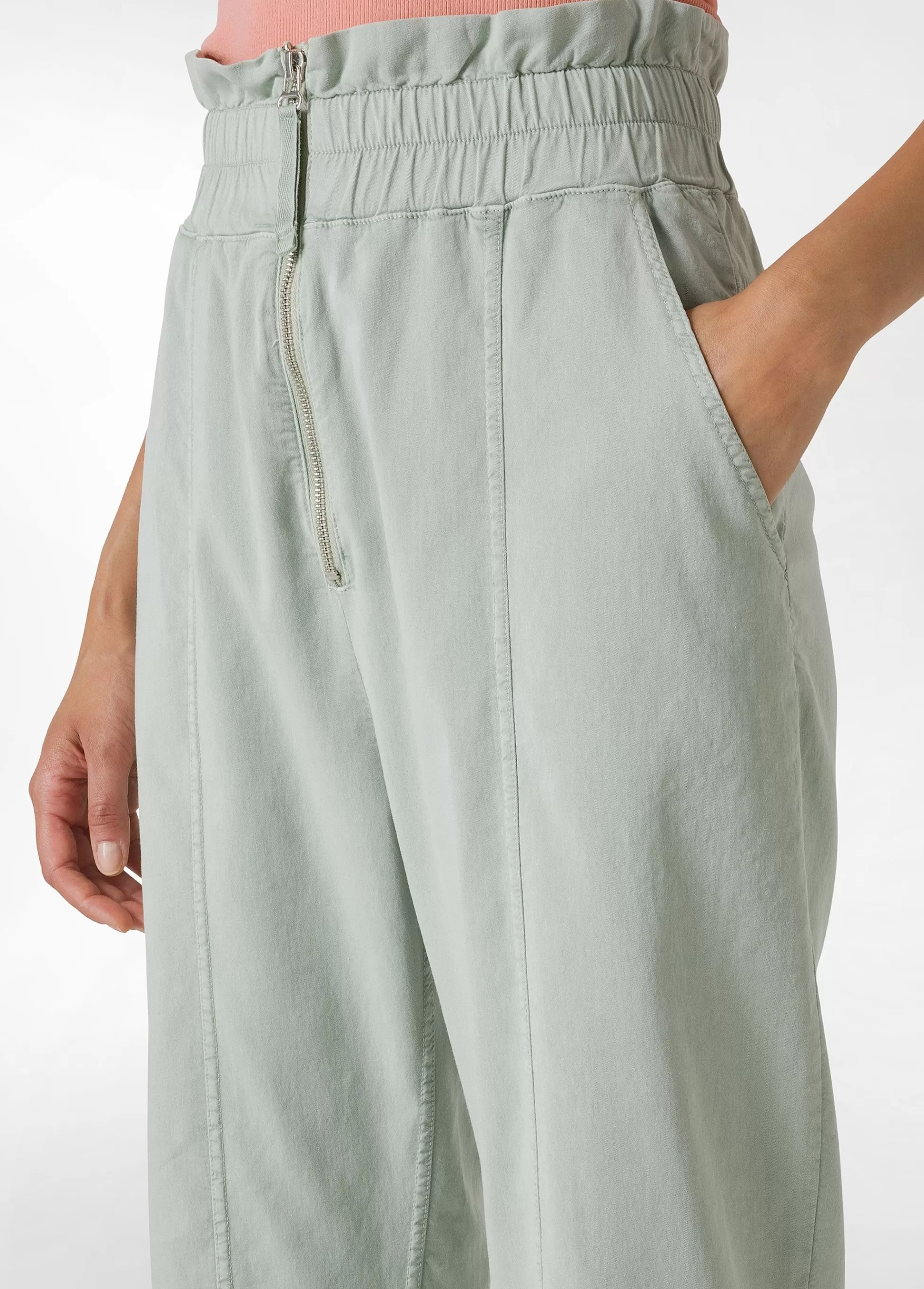 Donna DEHA Pantaloni*Pantalone Vita Alta In Gabardine Vintage Verde