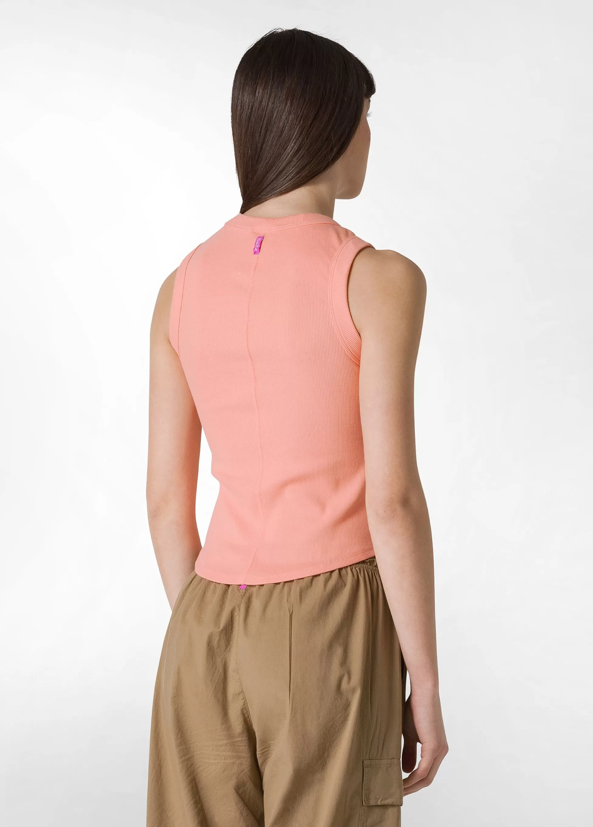 Donna DEHA Top & T-Shirts*Top In Costina Effetto Vintage Arancio