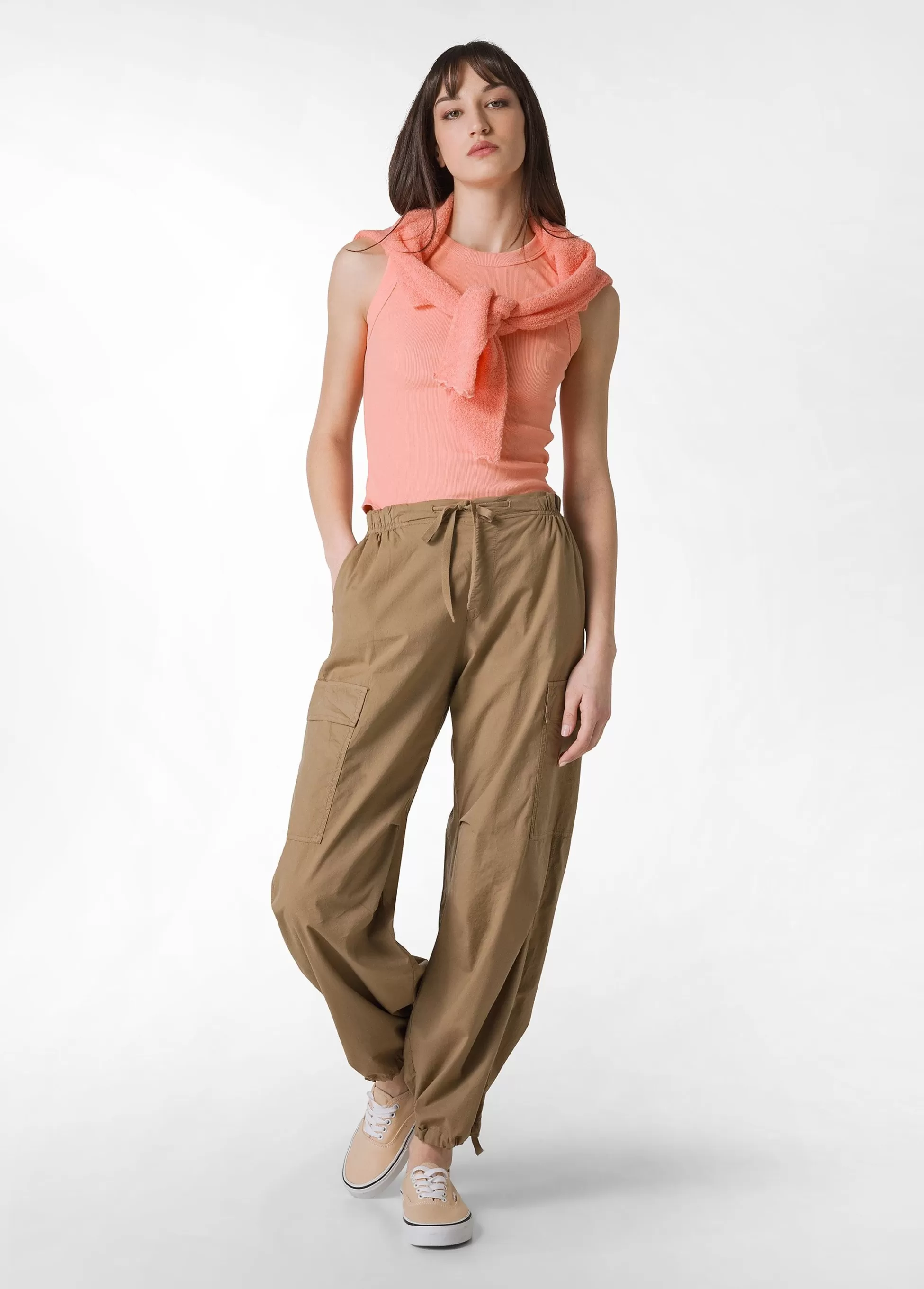 Donna DEHA Top & T-Shirts*Top In Costina Effetto Vintage Arancio