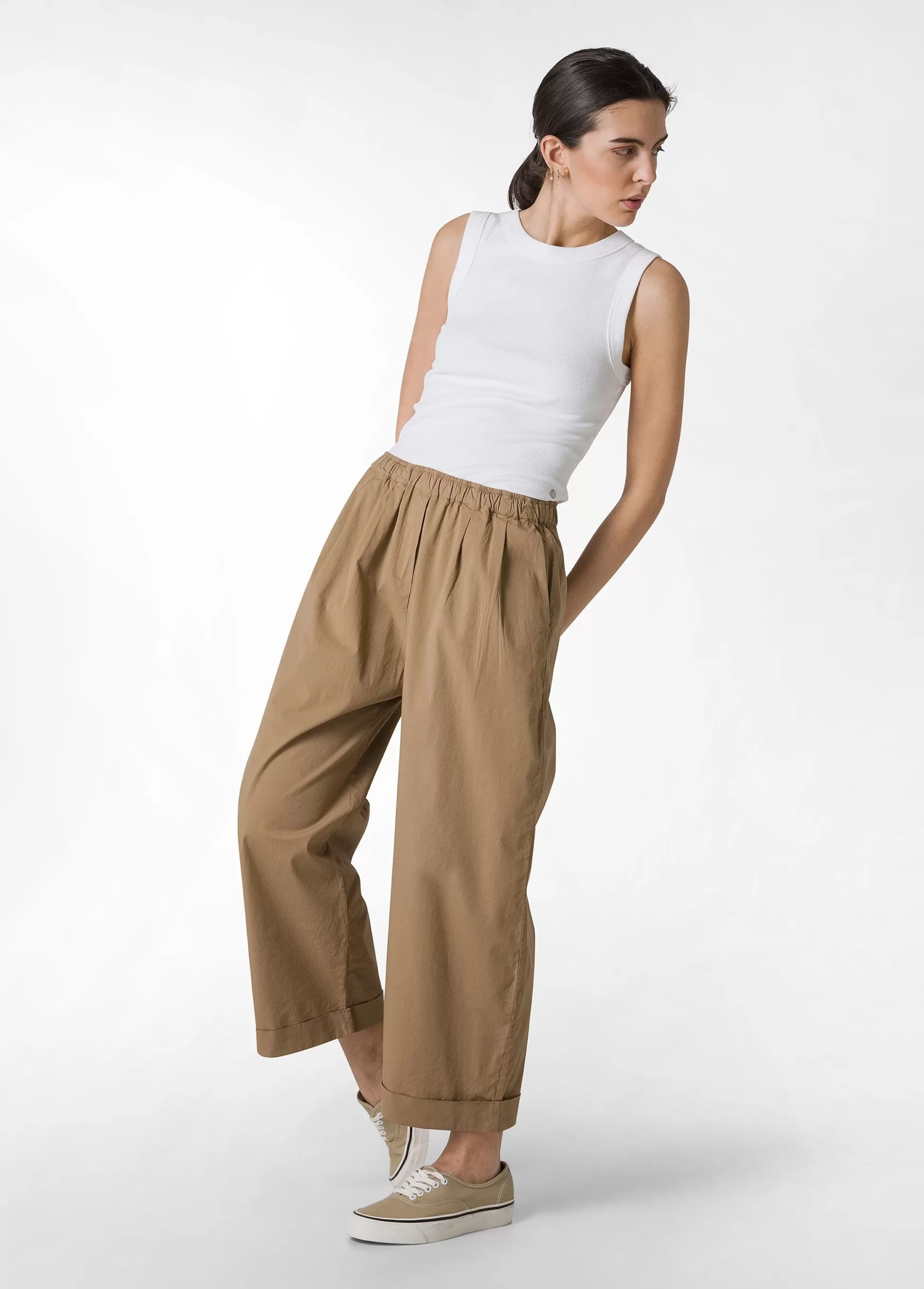 Donna DEHA Top & T-Shirts*Top In Costina Effetto Vintage Bianco
