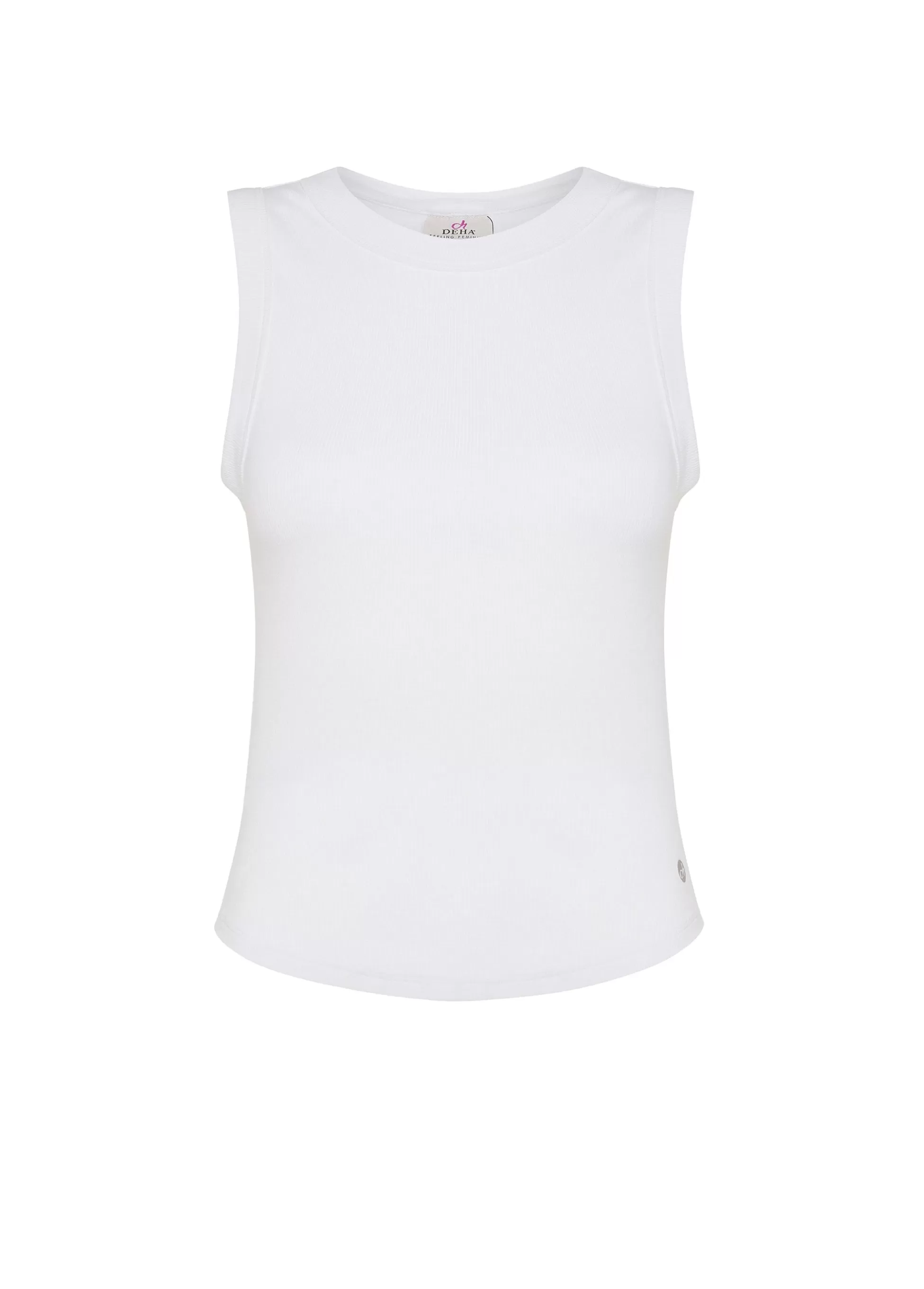 Donna DEHA Top & T-Shirts*Top In Costina Effetto Vintage Bianco