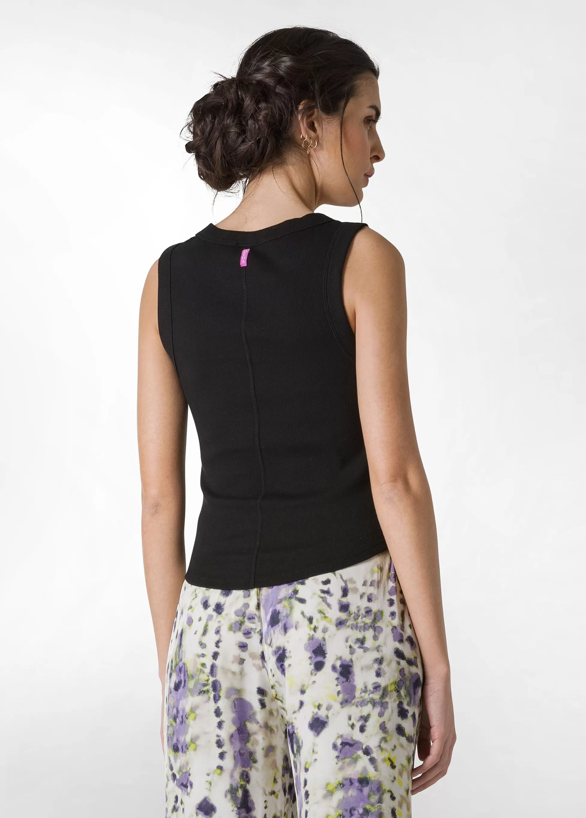 Donna DEHA Top & T-Shirts*Top In Costina Effetto Vintage Nero