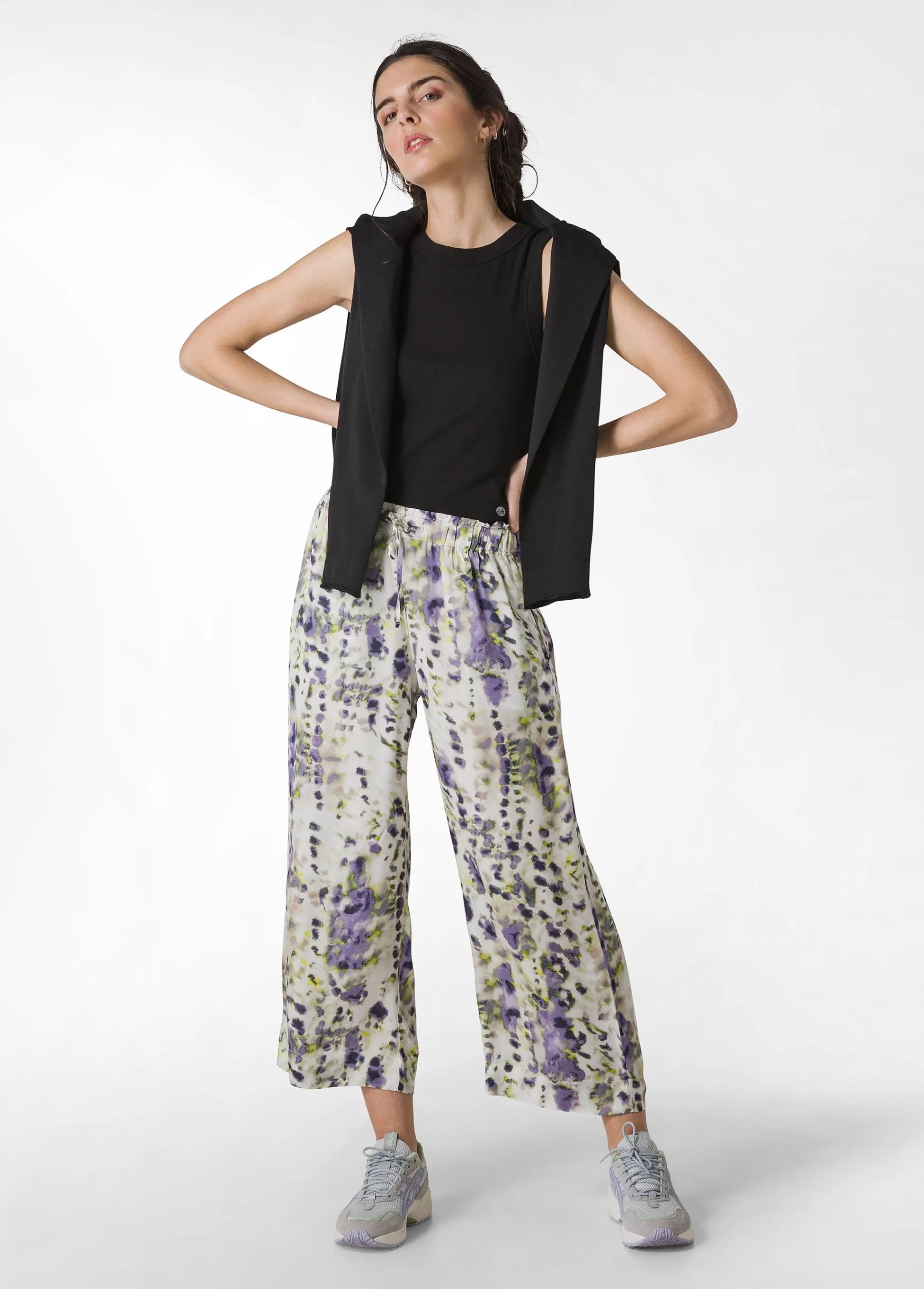 Donna DEHA Top & T-Shirts*Top In Costina Effetto Vintage Nero