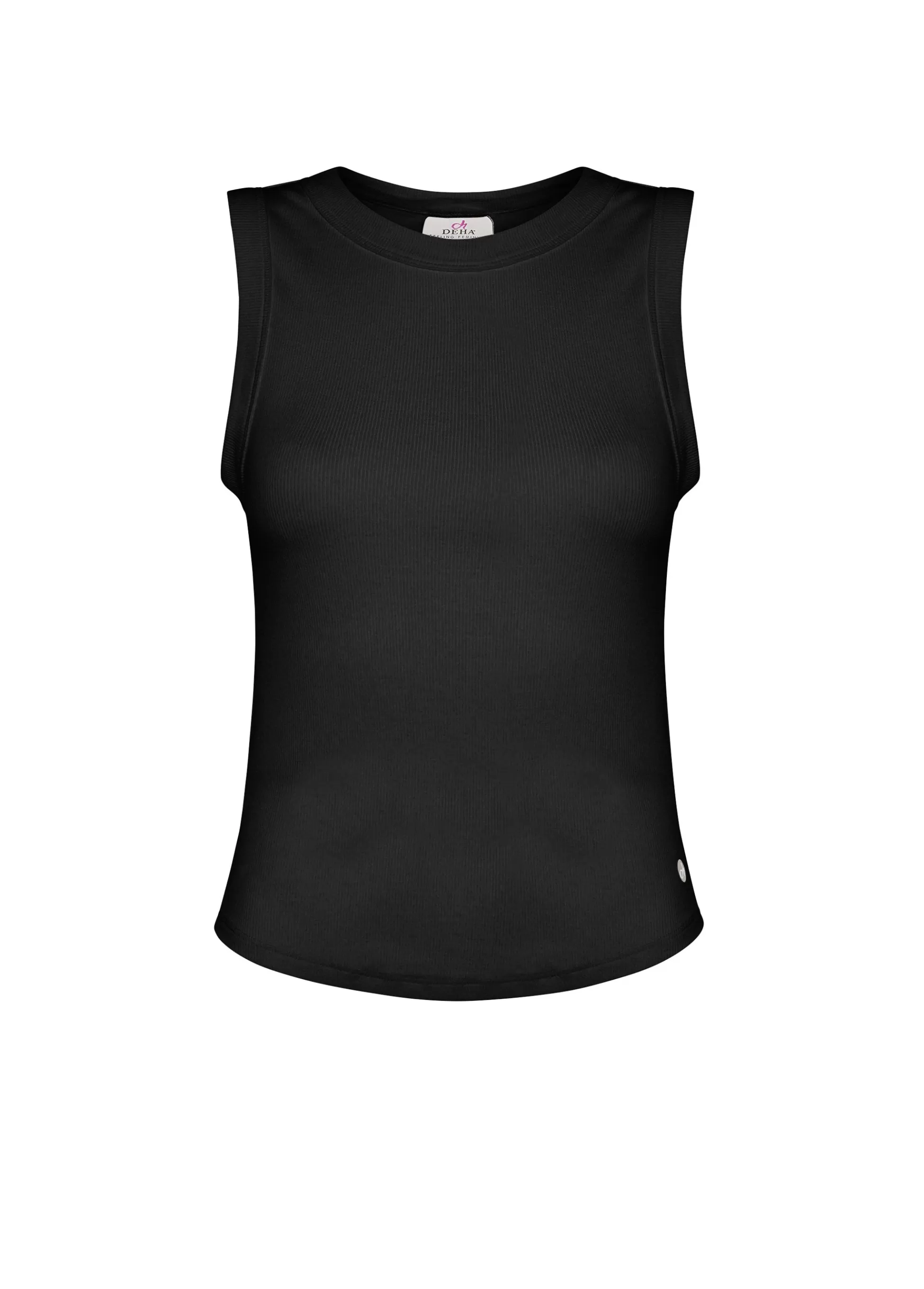 Donna DEHA Top & T-Shirts*Top In Costina Effetto Vintage Nero