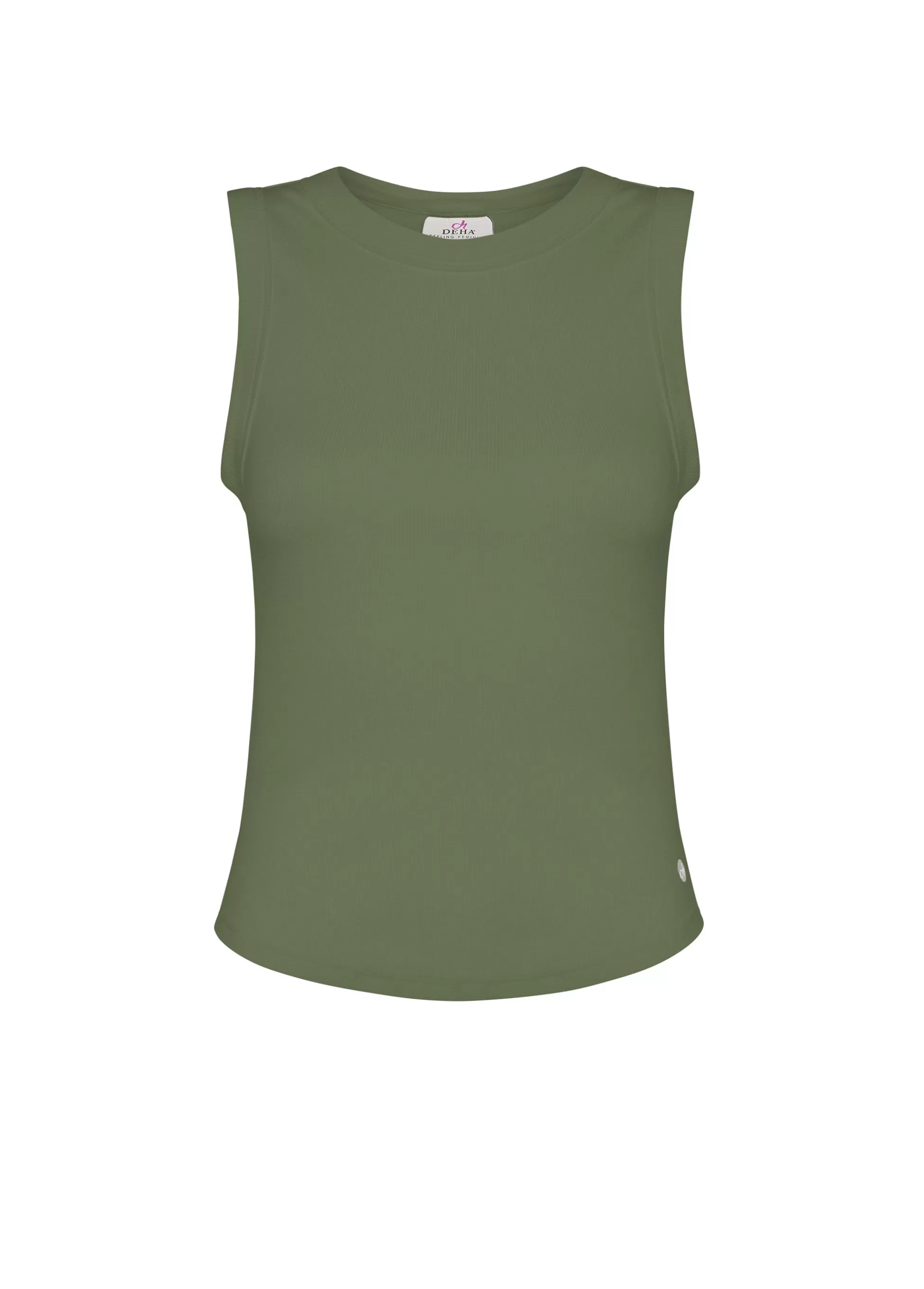 Donna DEHA Canotte E Reggiseni Sportivi*Top In Costina Effetto Vintage Verde