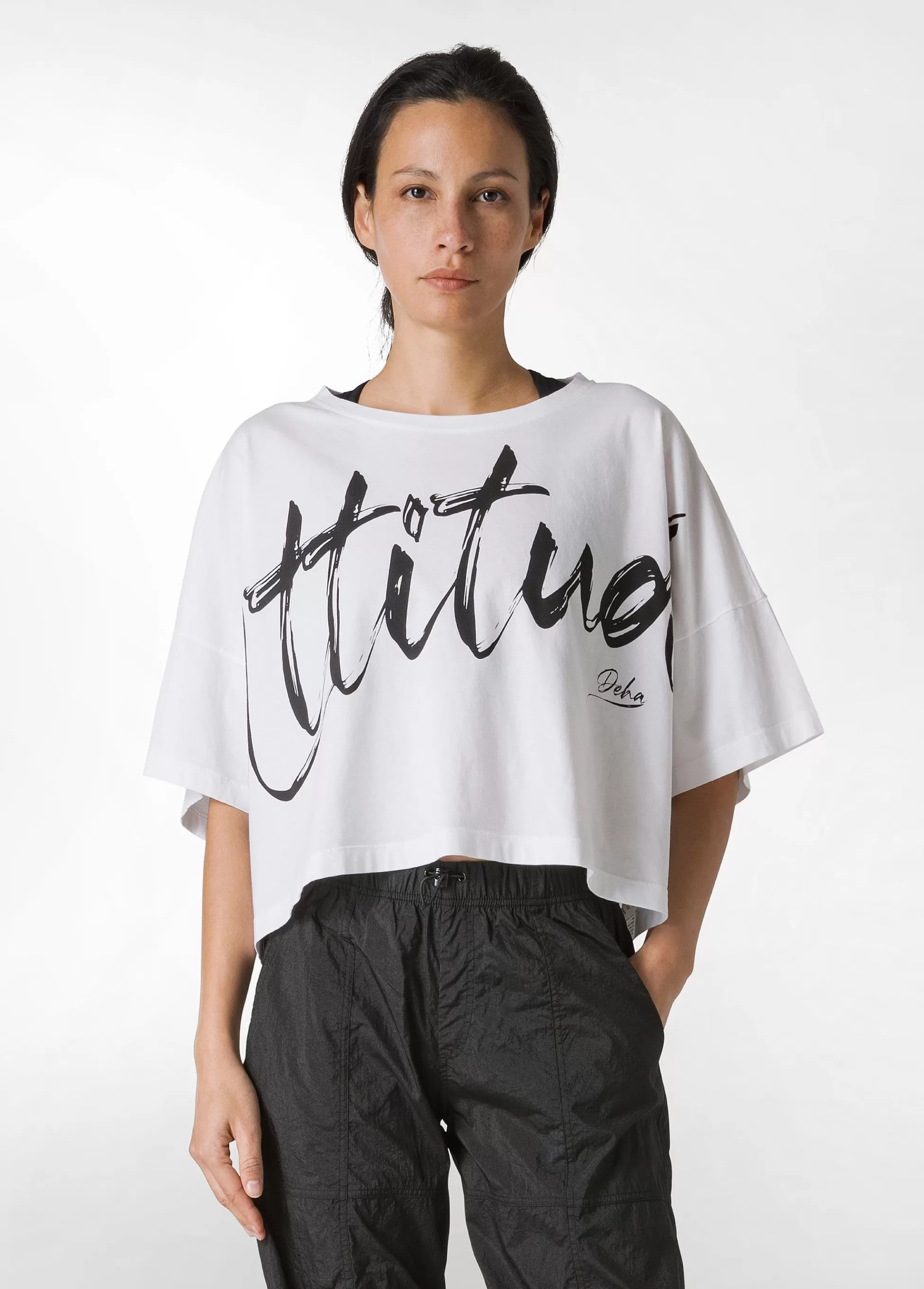 Donna DEHA Top & T-Shirts*T-Shirt Cropped Leggera Effetto Vintage Bianco