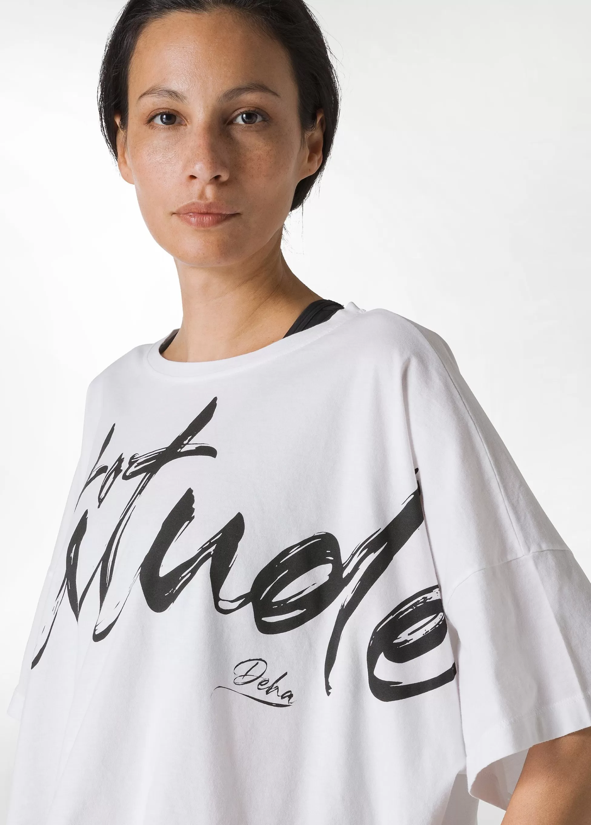 Donna DEHA Top & T-Shirts*T-Shirt Cropped Leggera Effetto Vintage Bianco