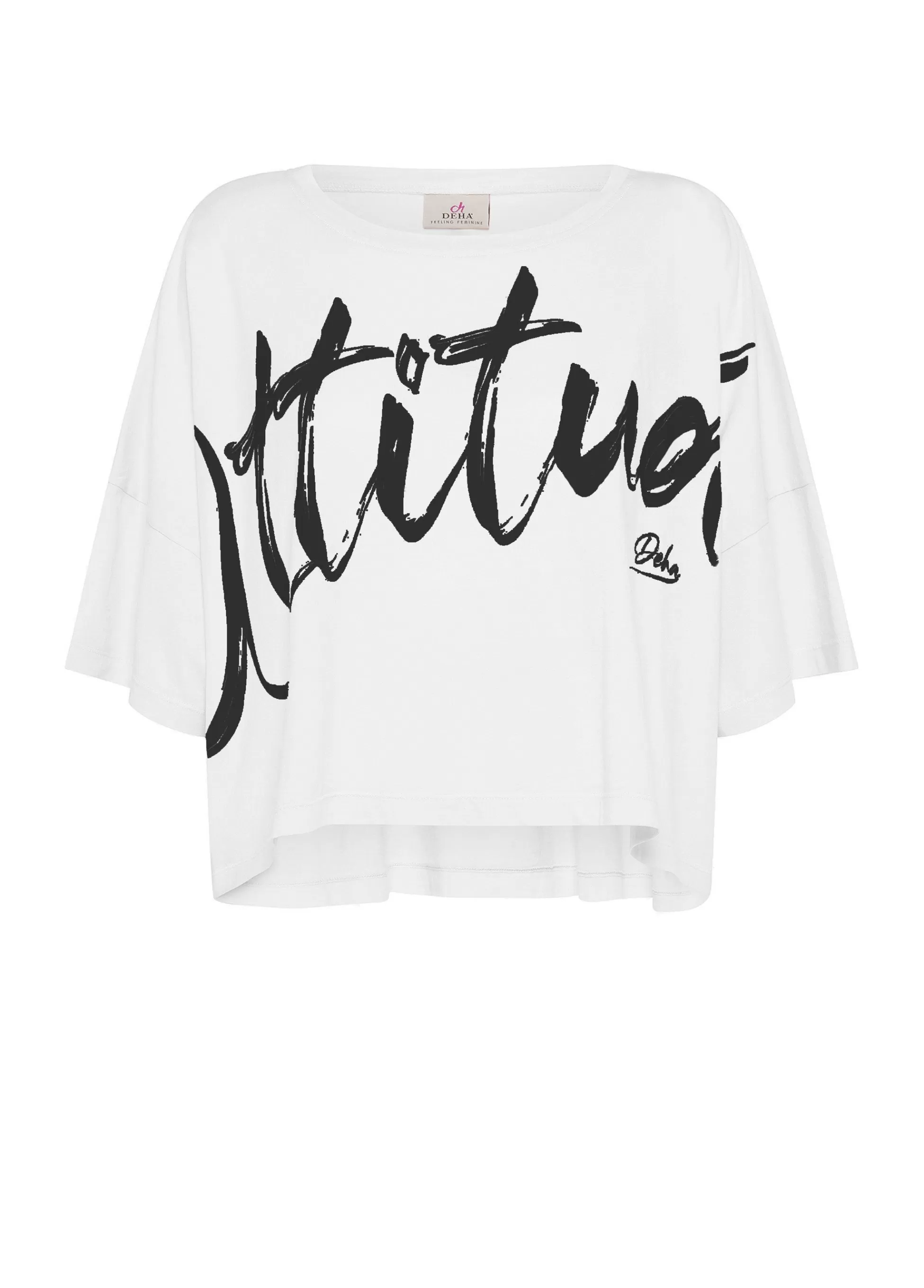 Donna DEHA Top & T-Shirts*T-Shirt Cropped Leggera Effetto Vintage Bianco