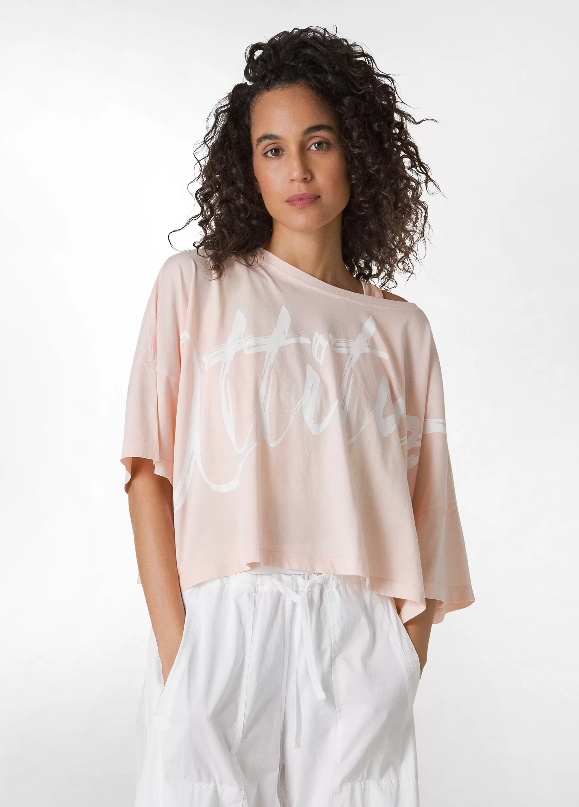 Donna DEHA Top & T-Shirts*T-Shirt Cropped Leggera Effetto Vintage Rosa