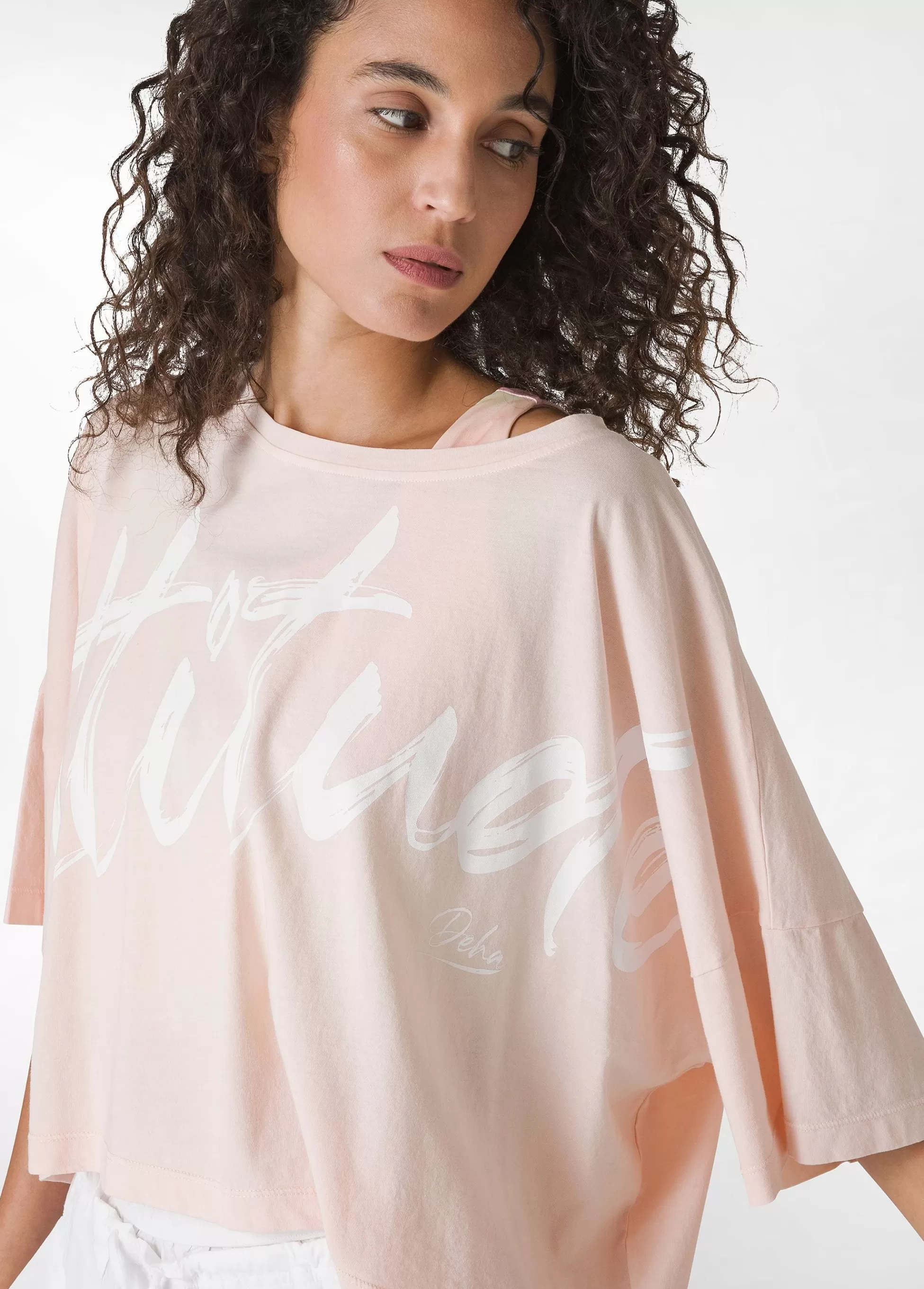 Donna DEHA Top & T-Shirts*T-Shirt Cropped Leggera Effetto Vintage Rosa