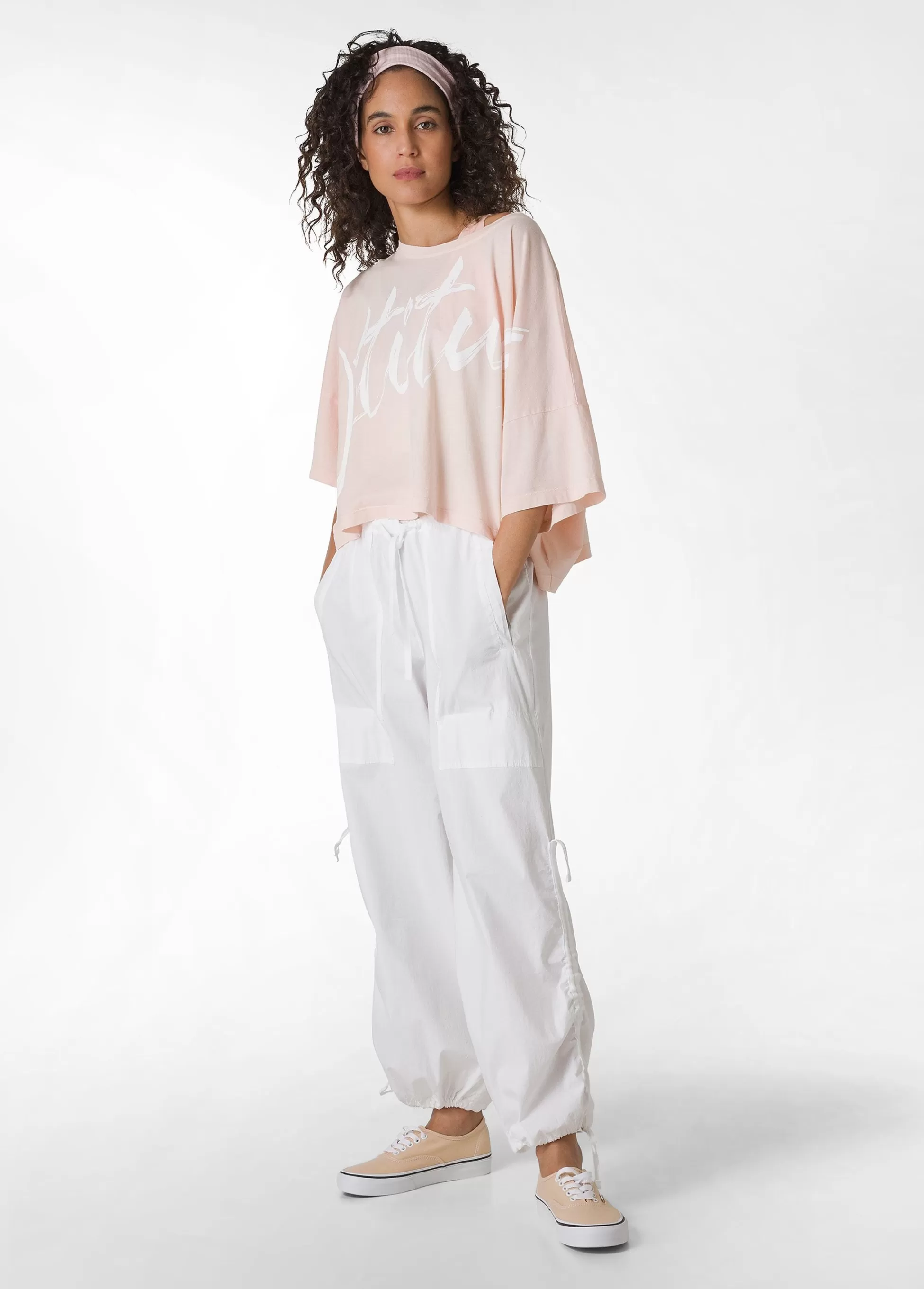 Donna DEHA Top & T-Shirts*T-Shirt Cropped Leggera Effetto Vintage Rosa