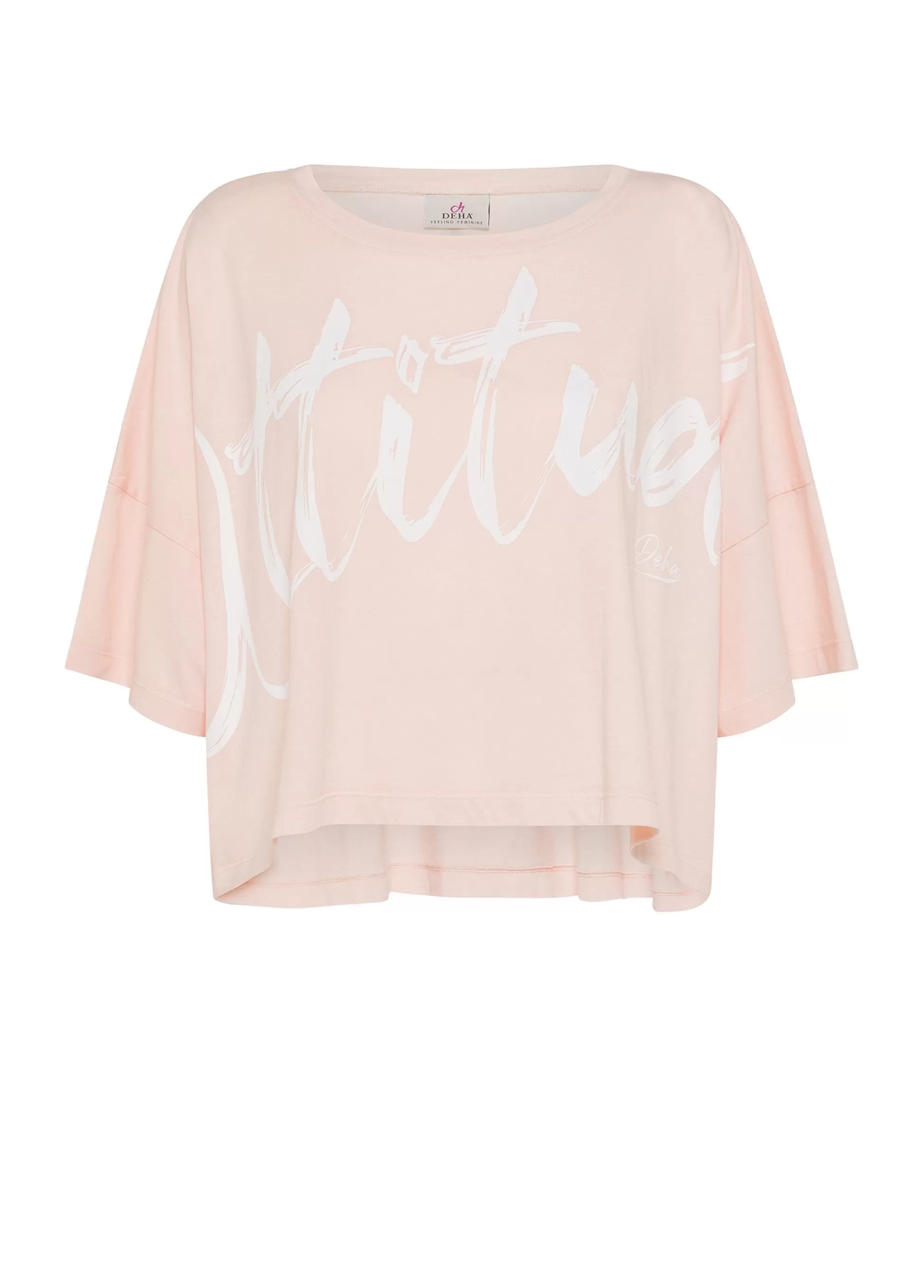 Donna DEHA Top & T-Shirts*T-Shirt Cropped Leggera Effetto Vintage Rosa