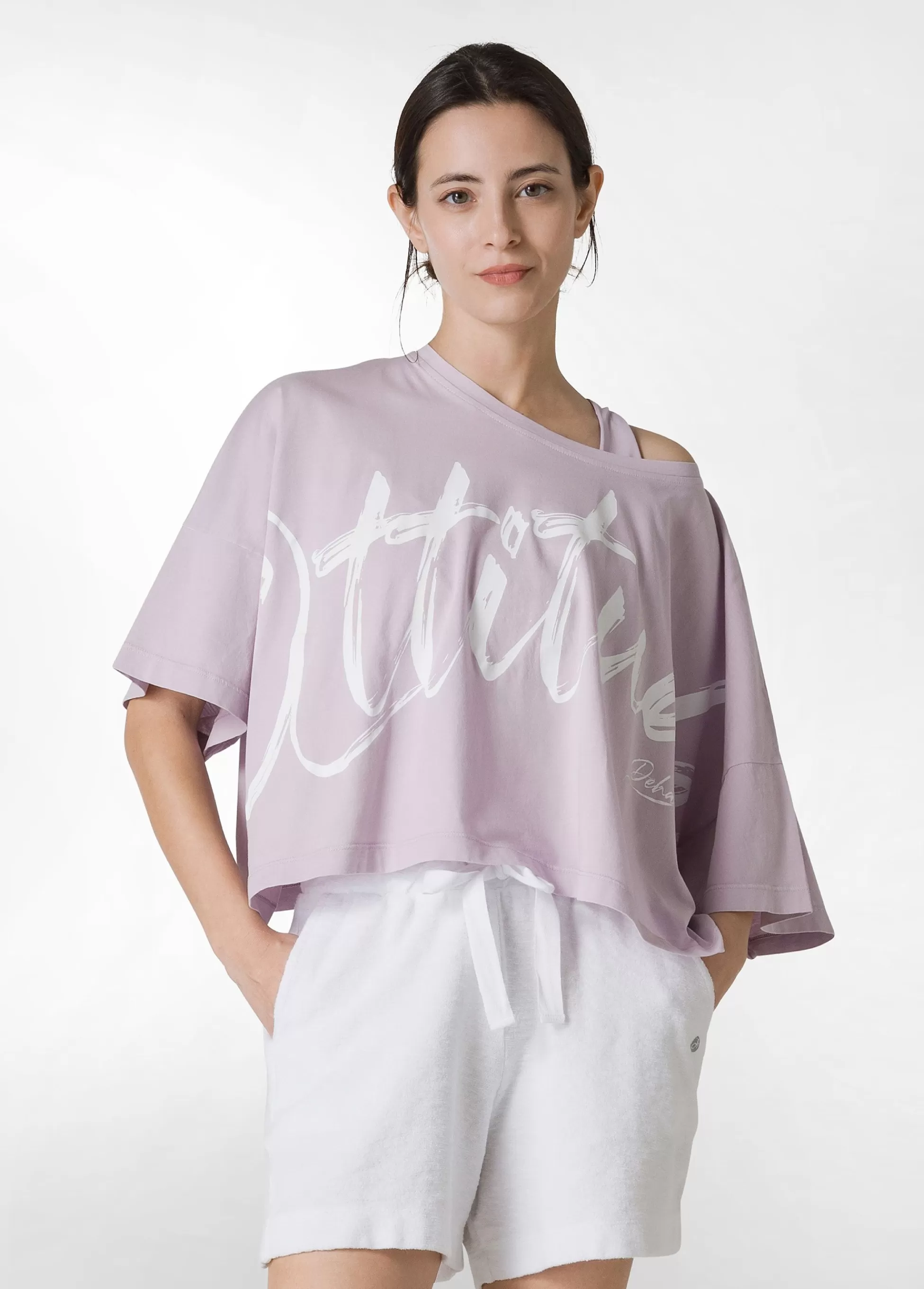Donna DEHA Top & T-Shirts*T-Shirt Cropped Leggera Effetto Vintage Viola