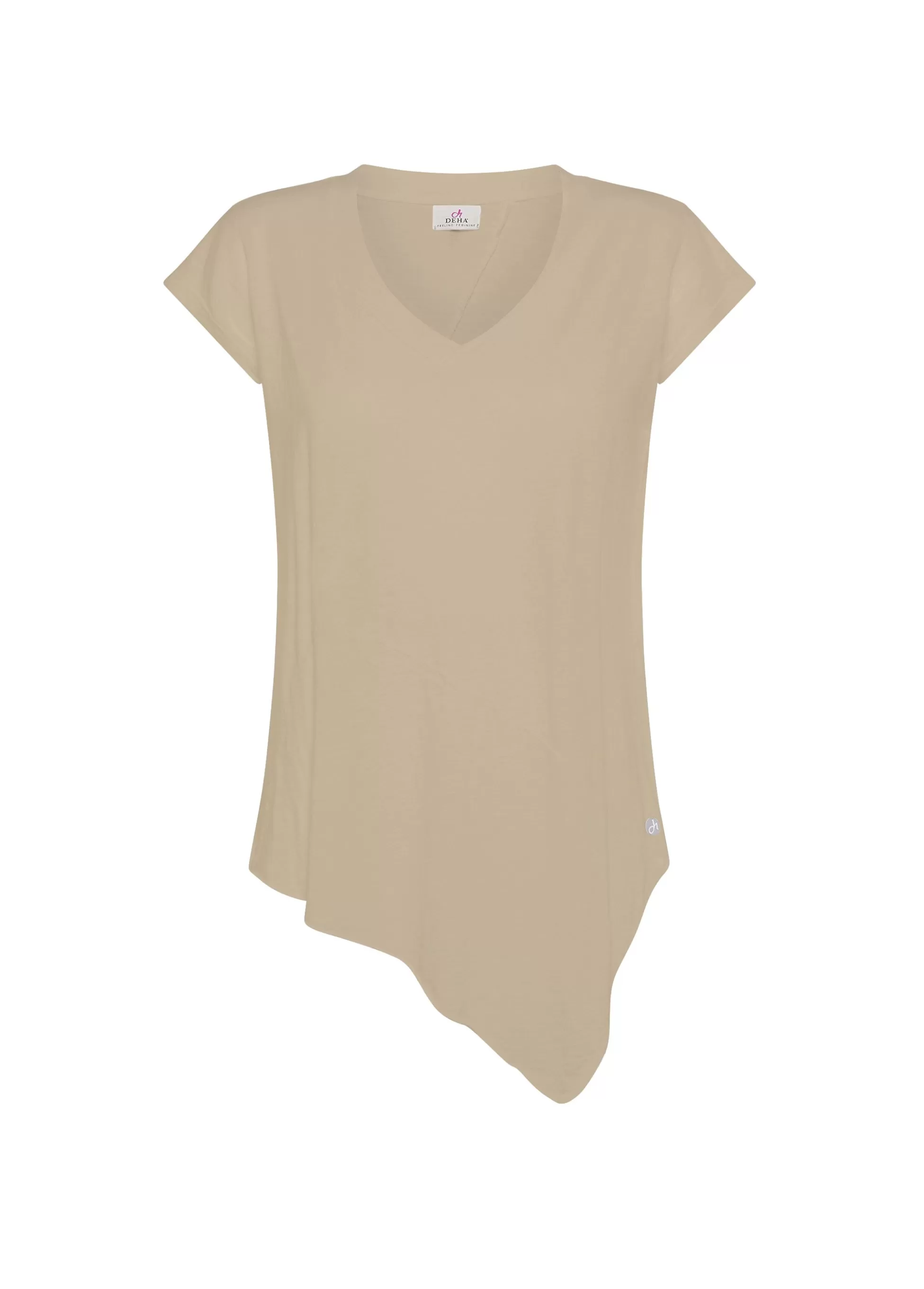 Donna DEHA Top & T-Shirts*T-Shirt Fiammata Effetto Vintage Beige