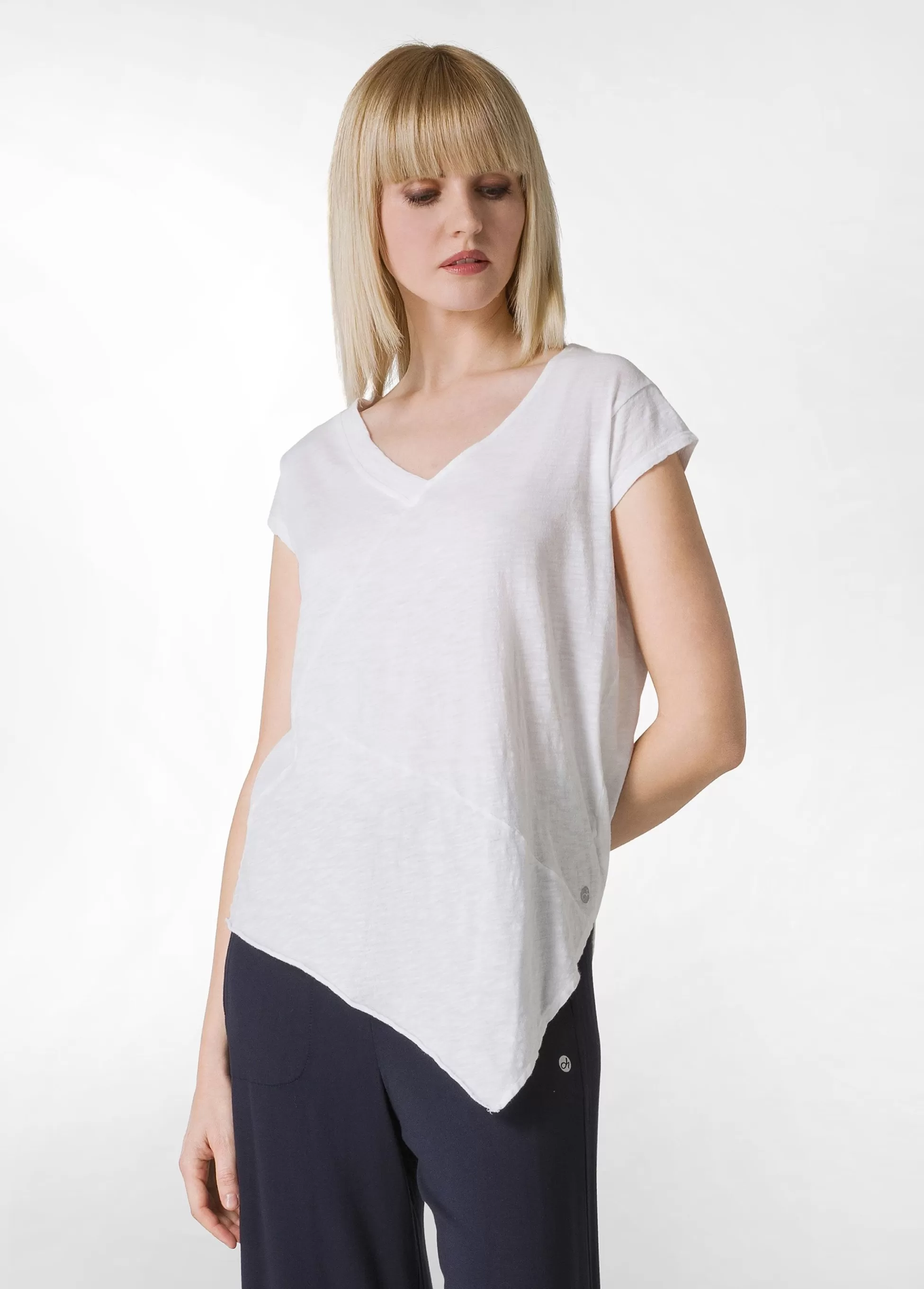 Donna DEHA Top & T-Shirts*T-Shirt Fiammata Effetto Vintage Bianco