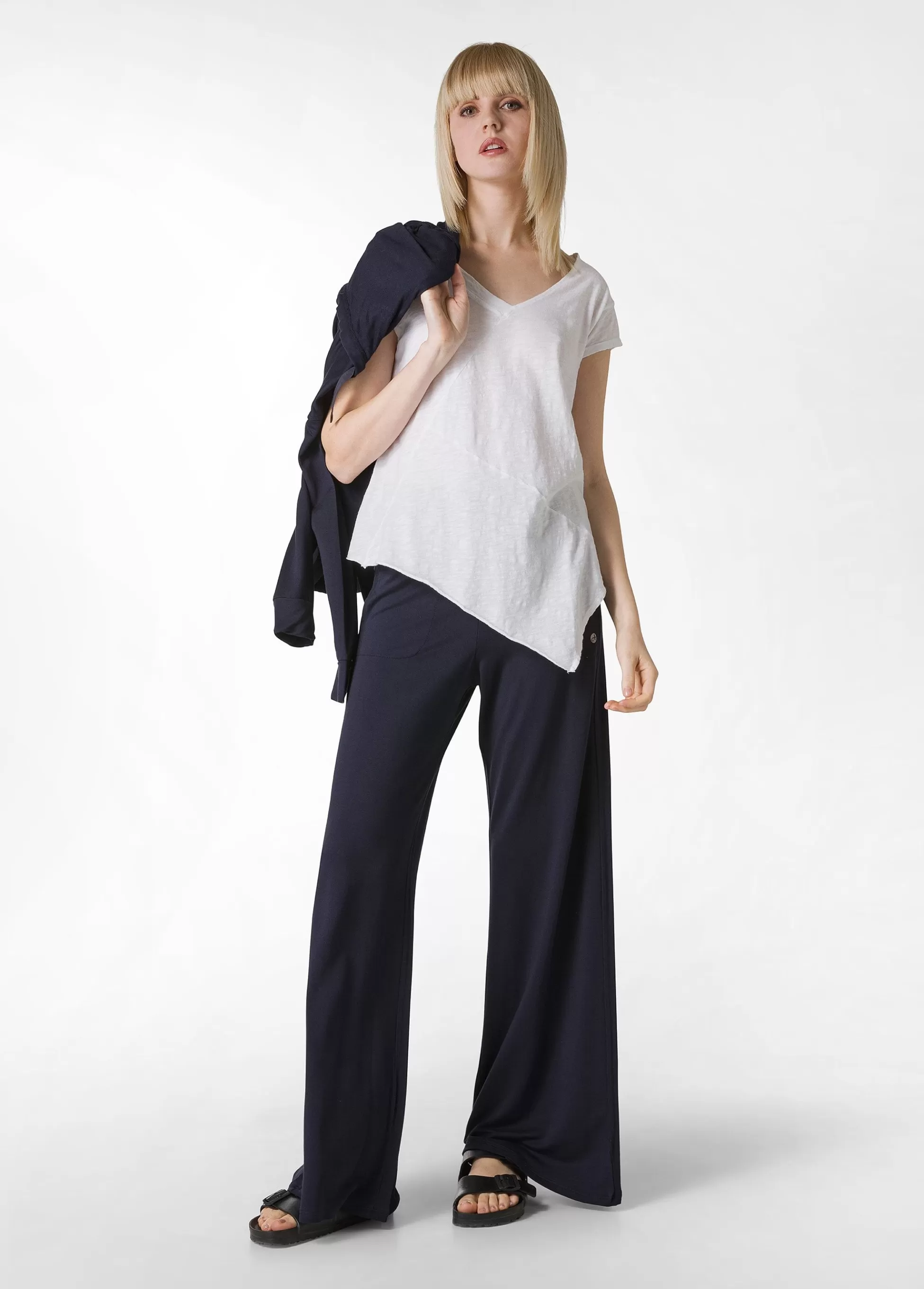 Donna DEHA Top & T-Shirts*T-Shirt Fiammata Effetto Vintage Bianco