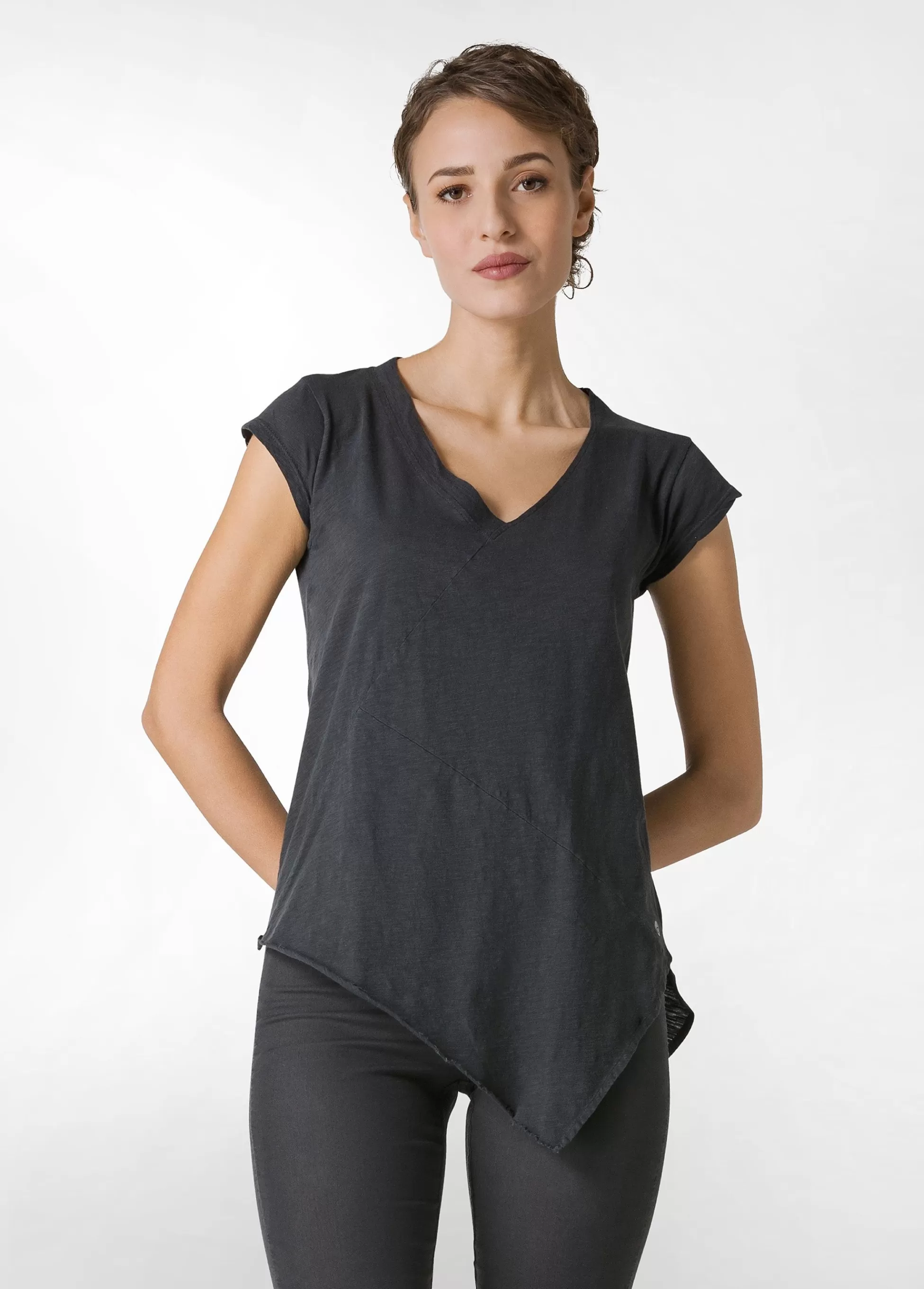 Donna DEHA Top & T-Shirts*T-Shirt Fiammata Effetto Vintage Nero