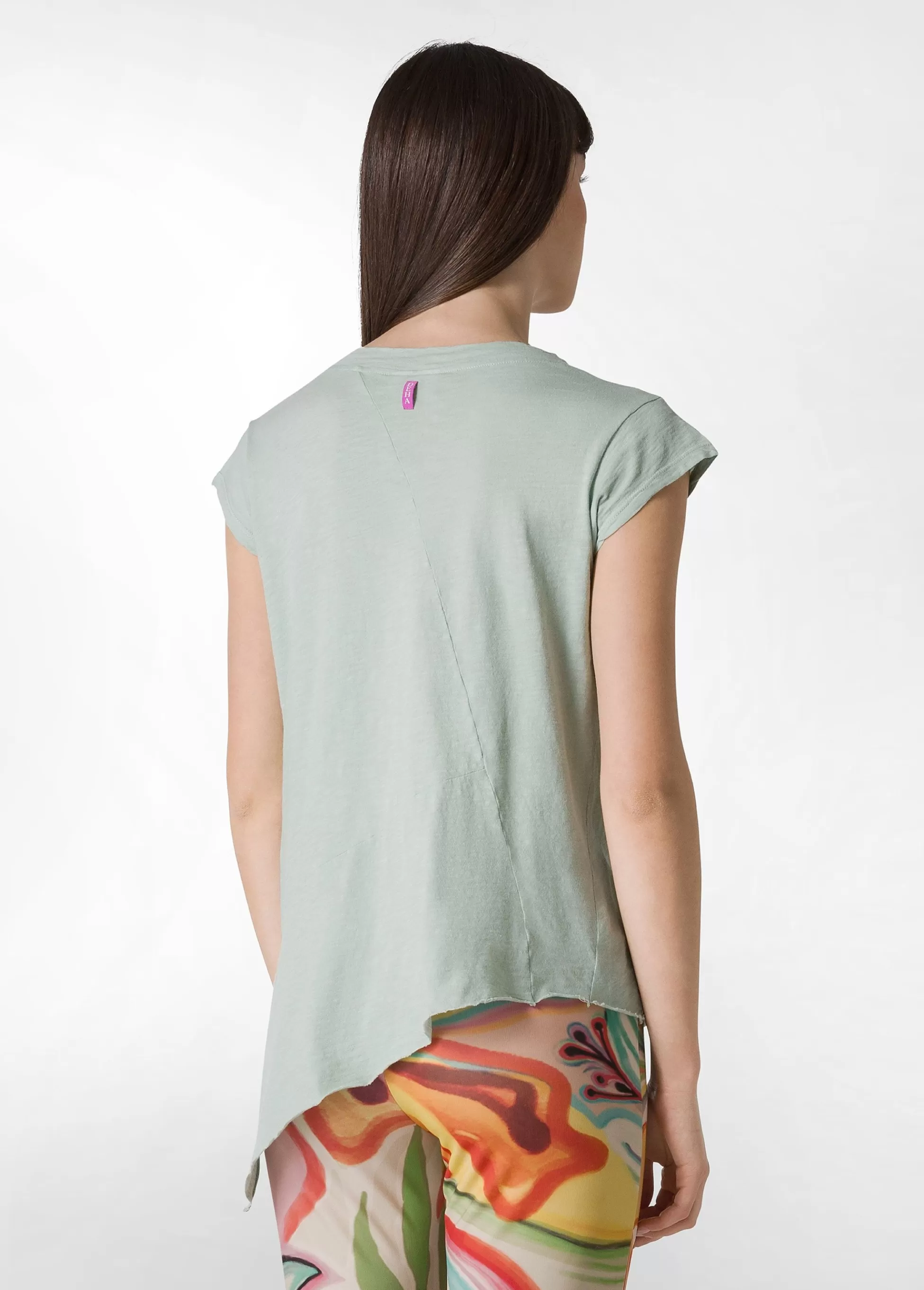 Donna DEHA Top & T-Shirts*T-Shirt Fiammata Effetto Vintage Verde