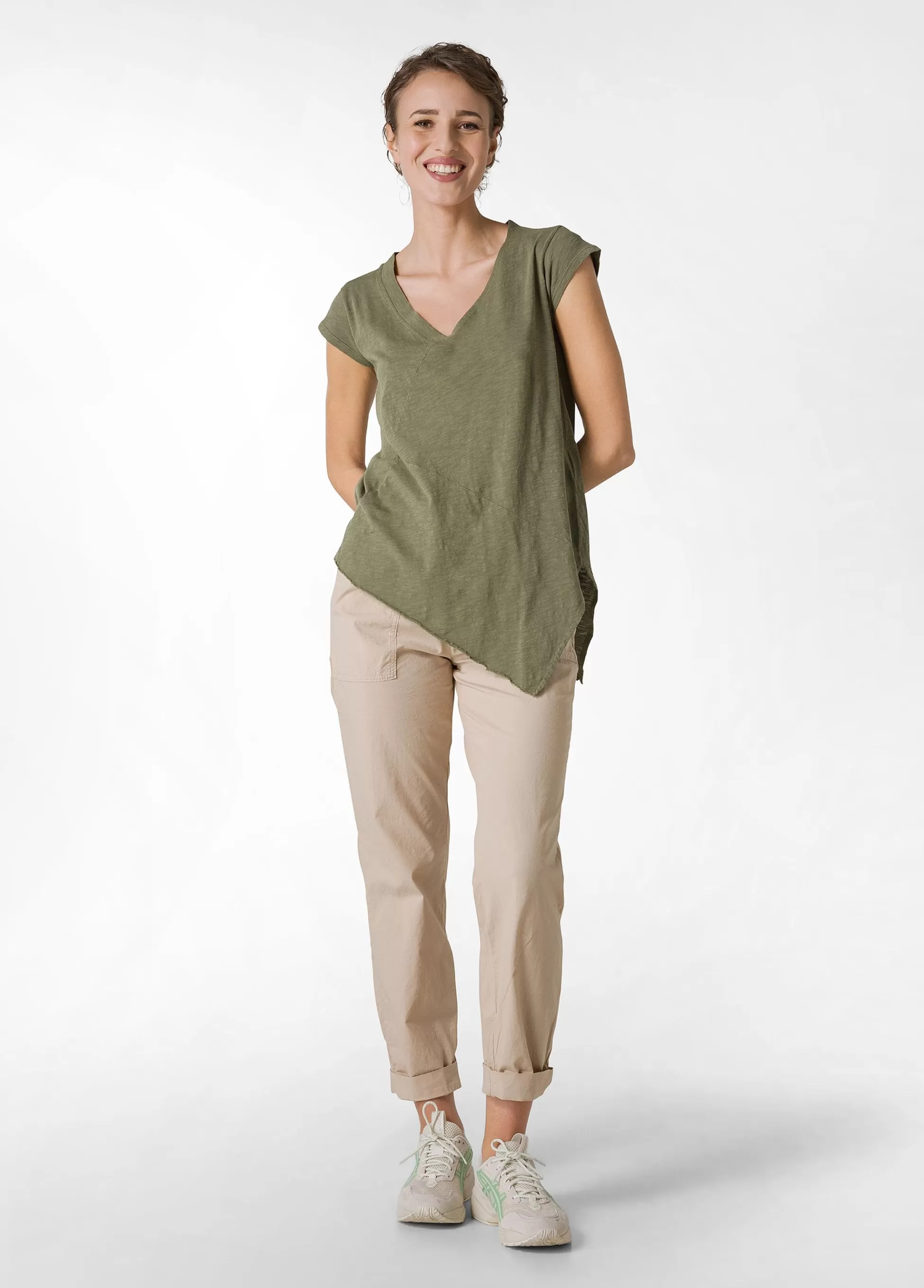 Donna DEHA Top & T-Shirts*T-Shirt Fiammata Effetto Vintage Verde